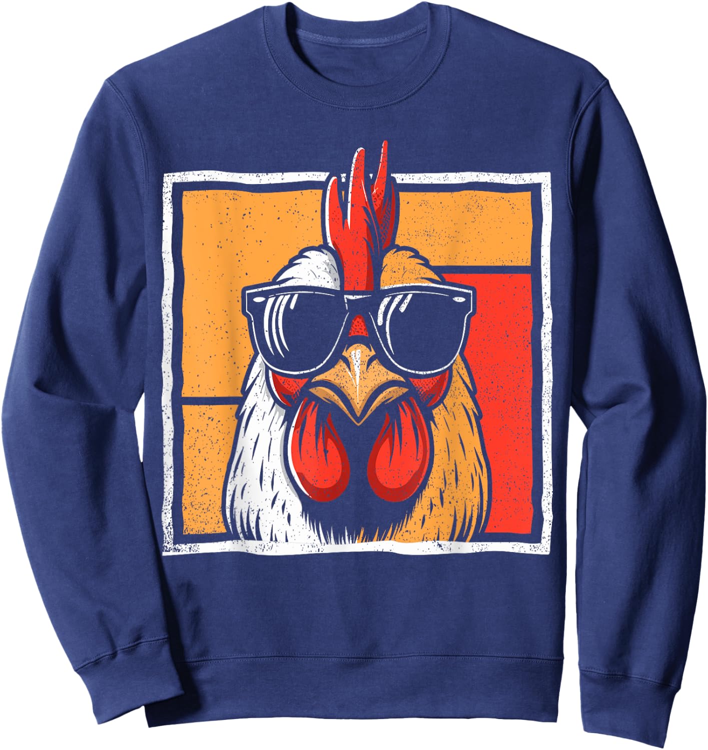 Chicken Vintage Funny rooster Farmer Chickens Fathers Day Sweatshirt - Sweatshirt | Navy
