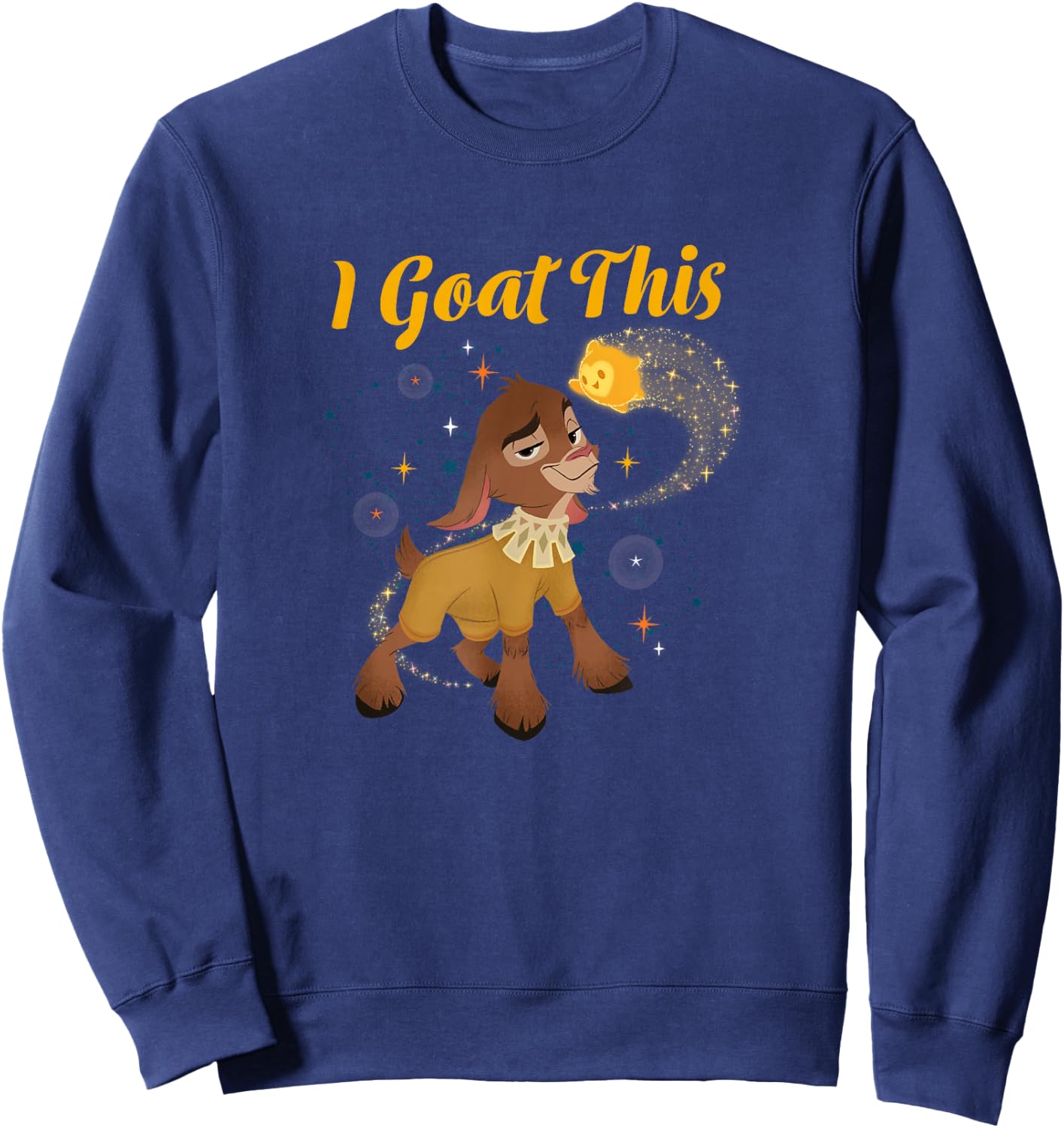 Disney Wish Valentino & Star I Goat This Big Chest Poster Sweatshirt - Sweatshirt | Navy