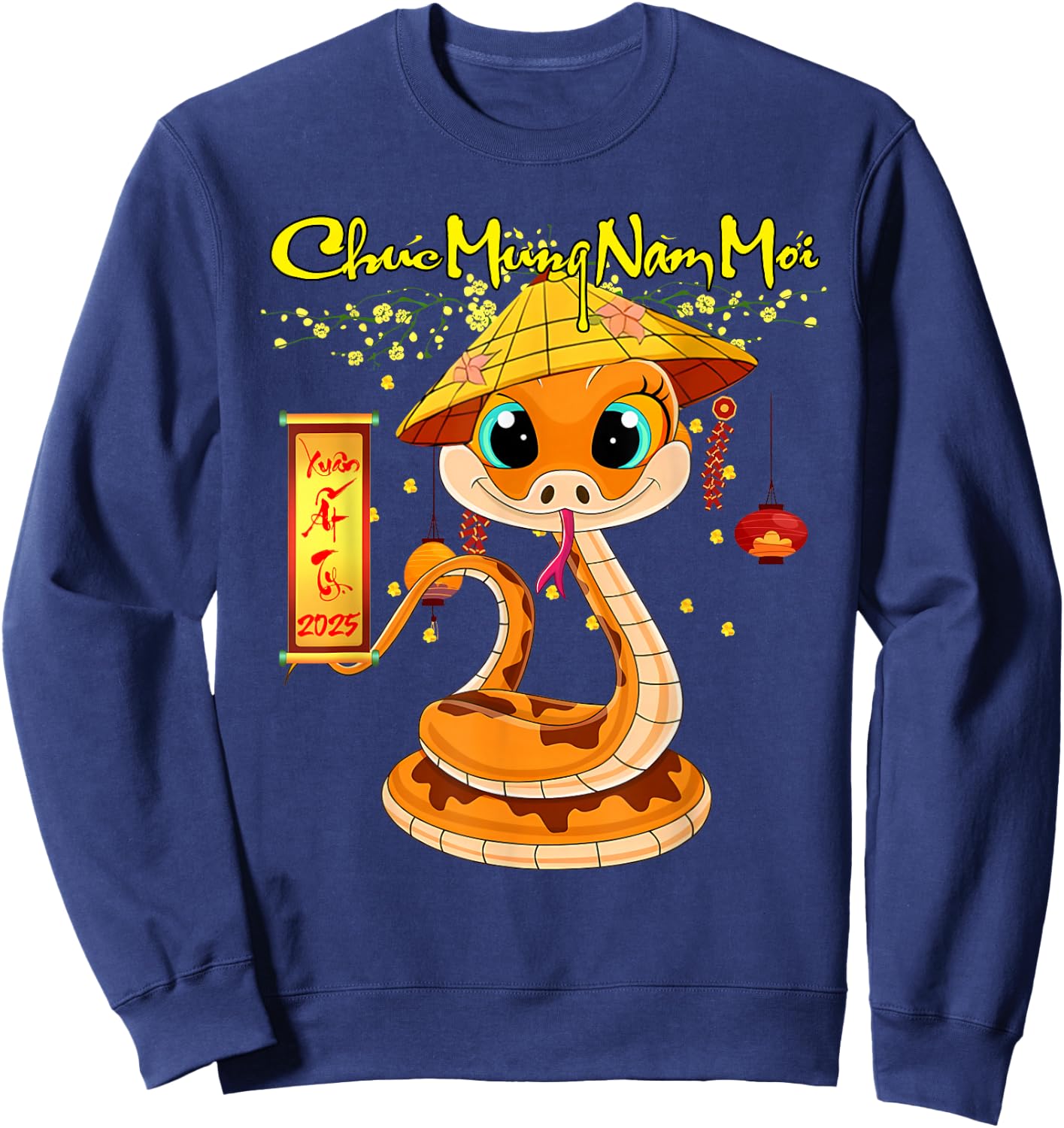 Tet 2025 Chuc Mung Nam Moi Happy Lunar New Year Vietnamese Sweatshirt - Sweatshirt | Navy