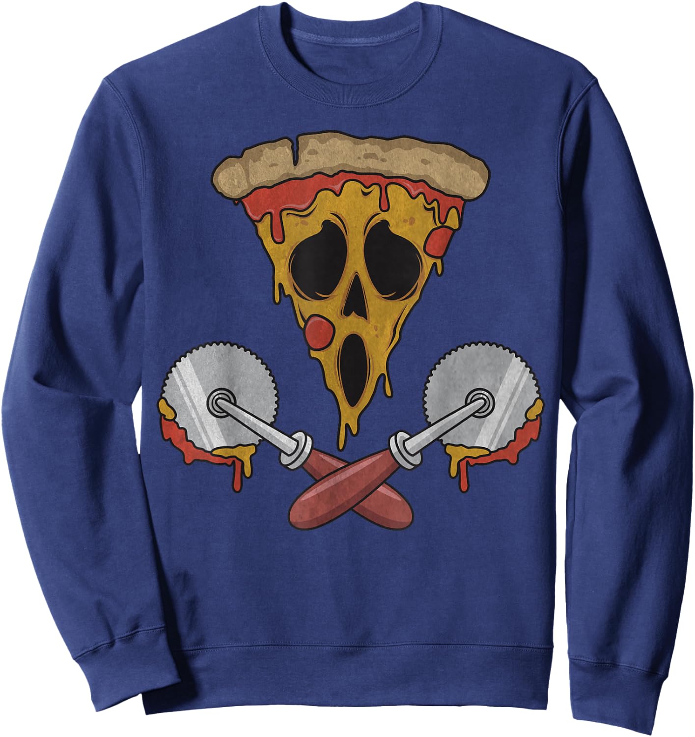 Funny Pizza Design Women Pizza Themed Pizza Lover Sweatshirt - Sweatshirt | Navy