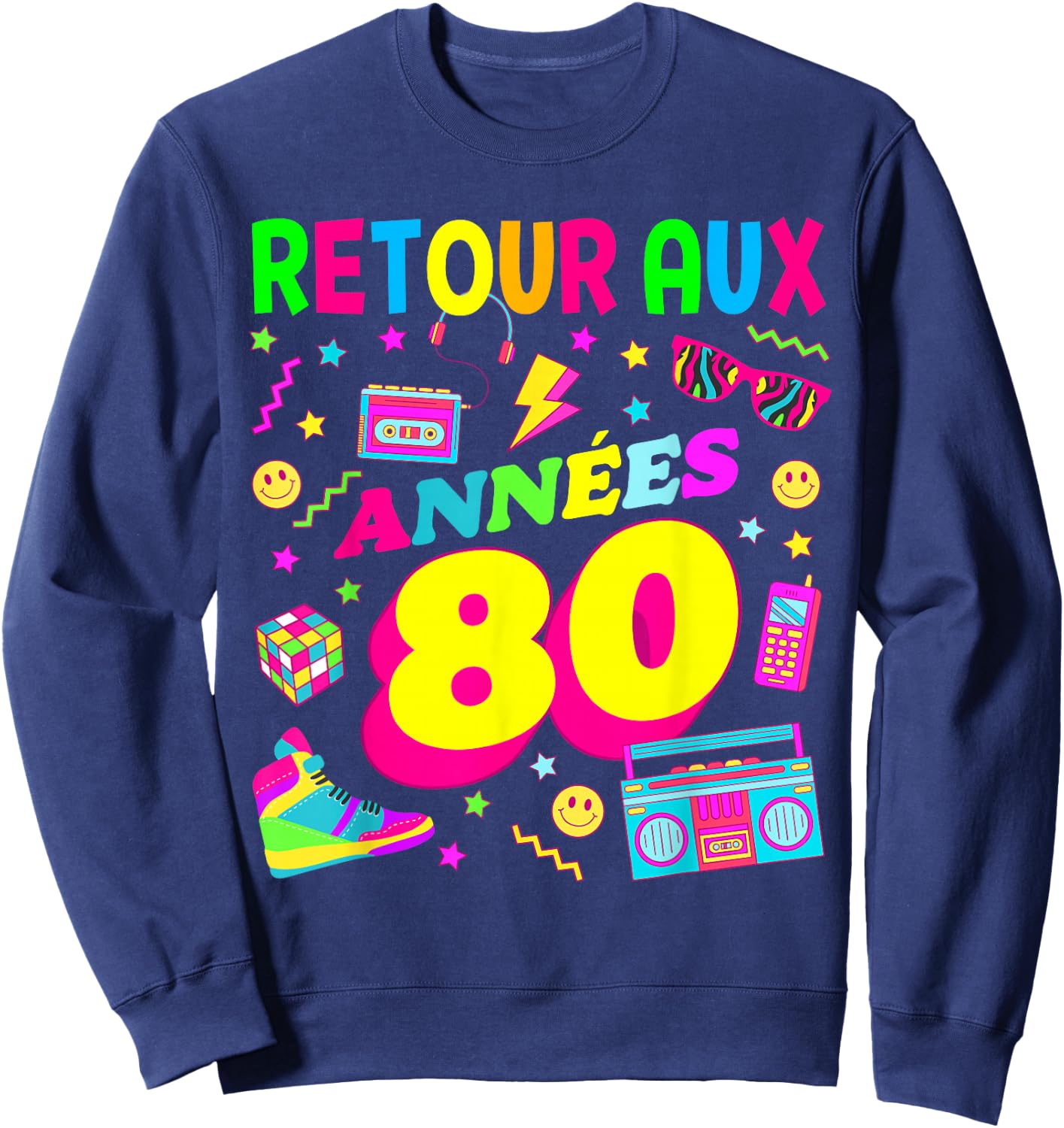 Party 80s Birthday Party 80s Retro Style Sweatshirt - Sweatshirt | Navy
