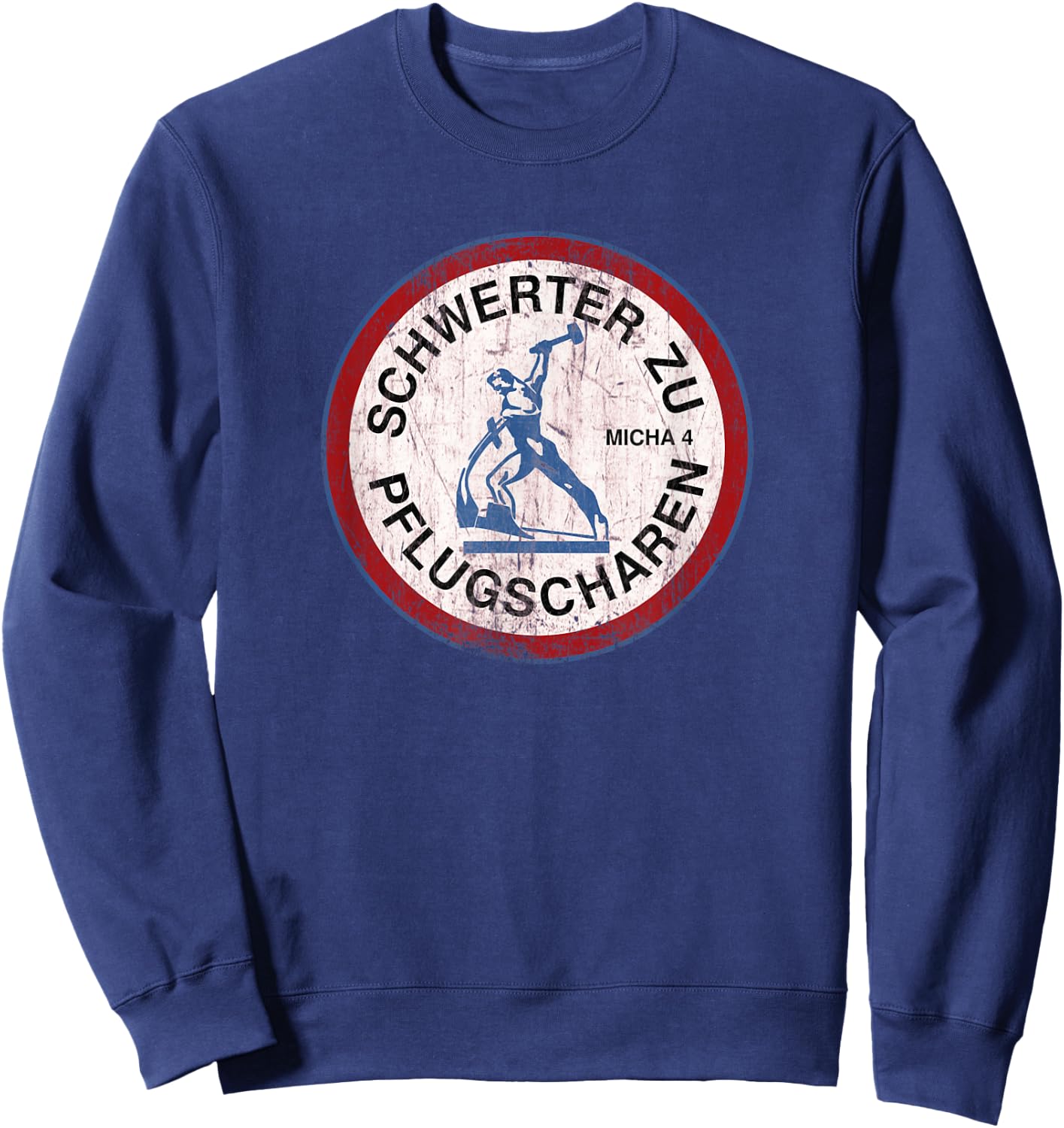 Swords to Plowshares Peace Disarmament Micha 4 , black Sweatshirt - Sweatshirt | Navy
