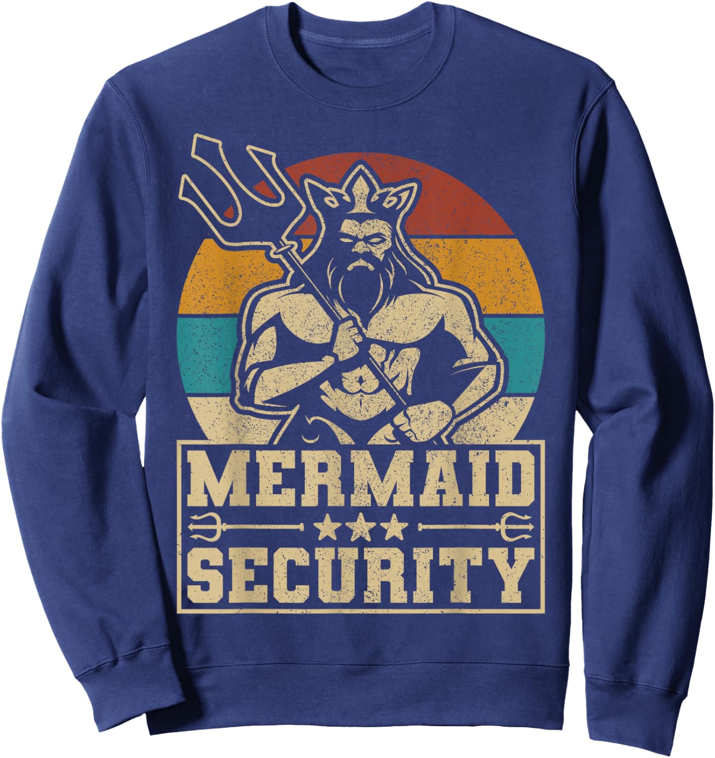 Mermaid Security Bday Costume Merman Birthday Party Outfit Sweatshirt - Sweatshirt | Navy