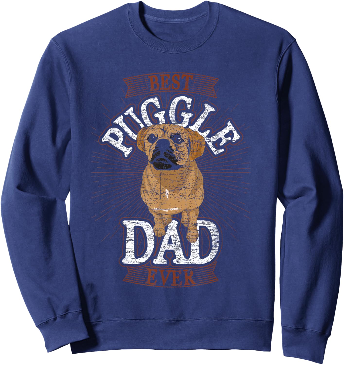 Animal Puggle Dad Dog Dad Fathers Day Dog Lover Pet Puggle Men Women Kids Sweatshirt - Sweatshirt | Navy