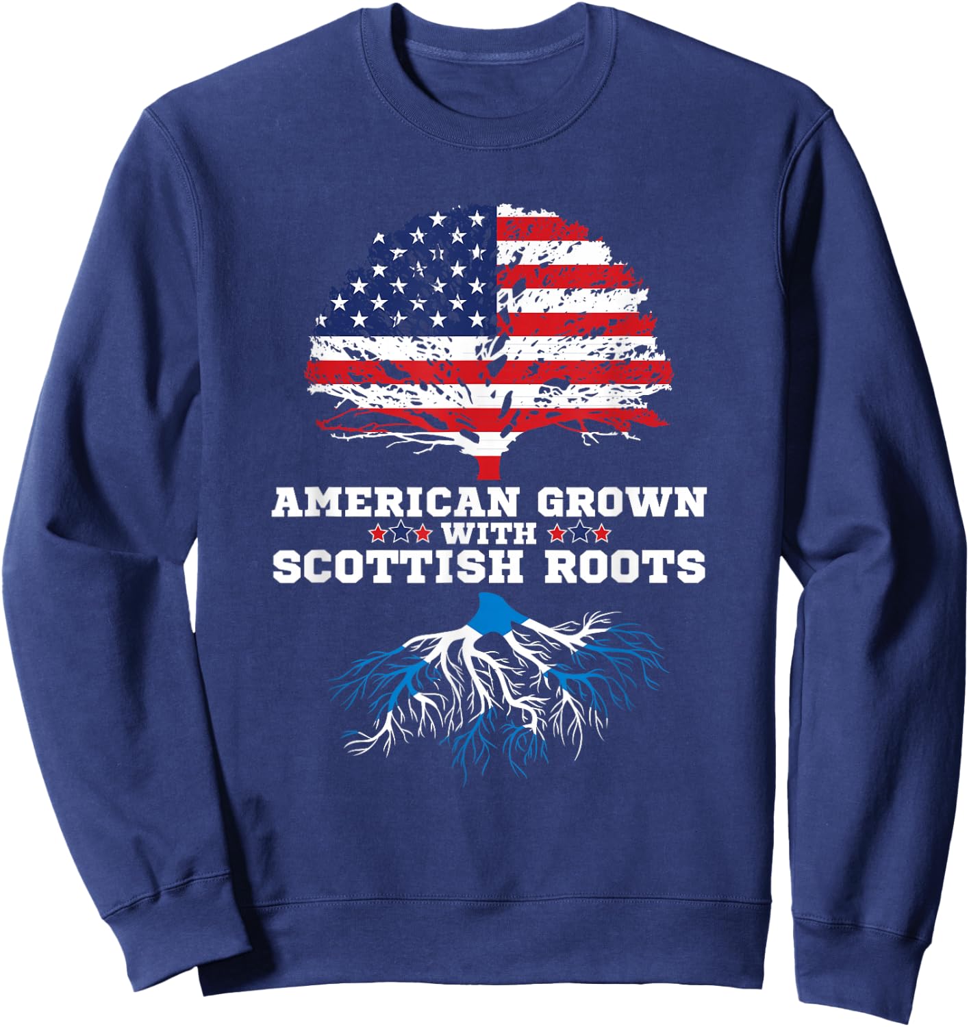 Scotland Roots American Grown Scottish Roots Sweatshirt - Sweatshirt | Navy