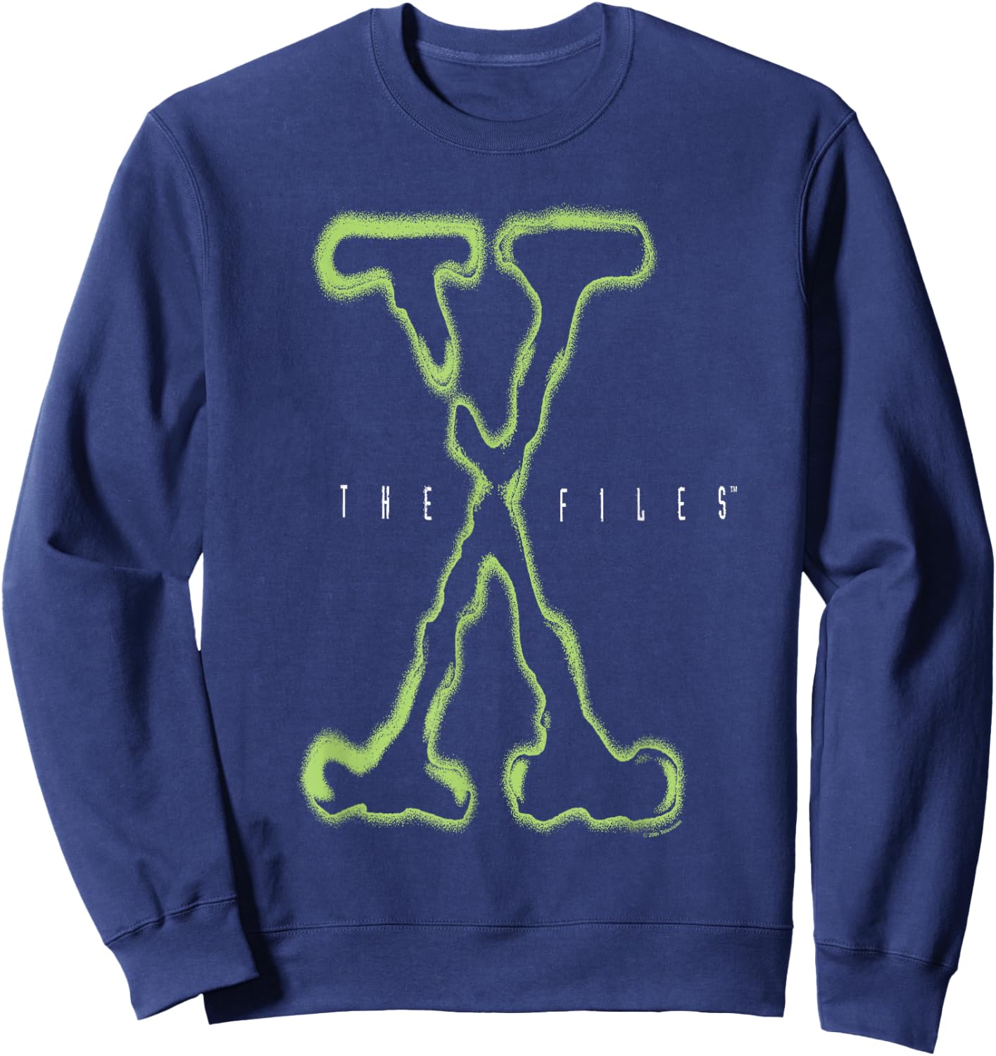 The X-Files Large Intro Logo Vintage 90's TV Show Sweatshirt - Sweatshirt | Navy
