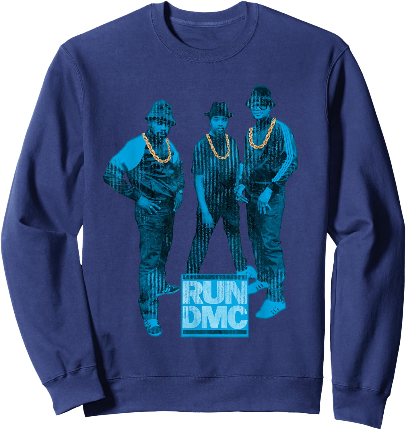 RUN DMC Blue Distressed Sweatshirt - Sweatshirt | Navy