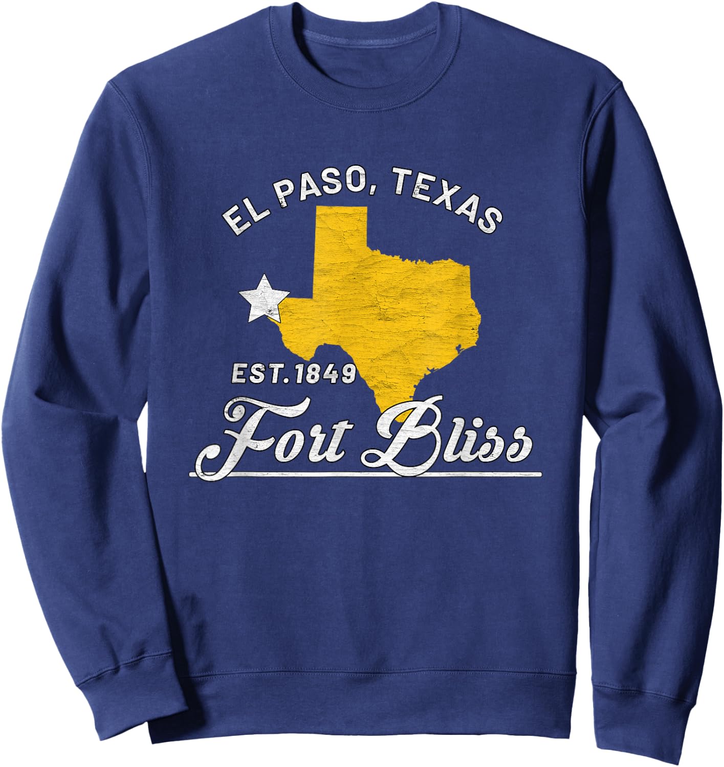 Fort Bliss El Paso Texas Tx 1st Armored Division Sweatshirt - Sweatshirt | Navy