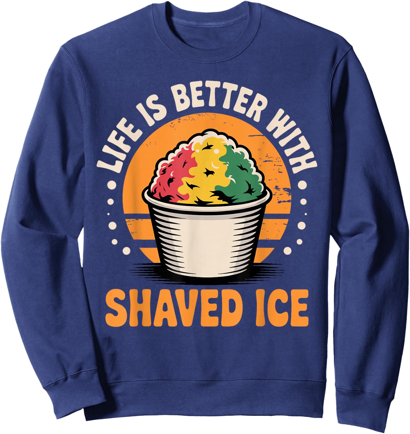 Funny Shaved Ice Art Women Kids Snow Cone Shaved Ice Sweatshirt - Sweatshirt | Navy