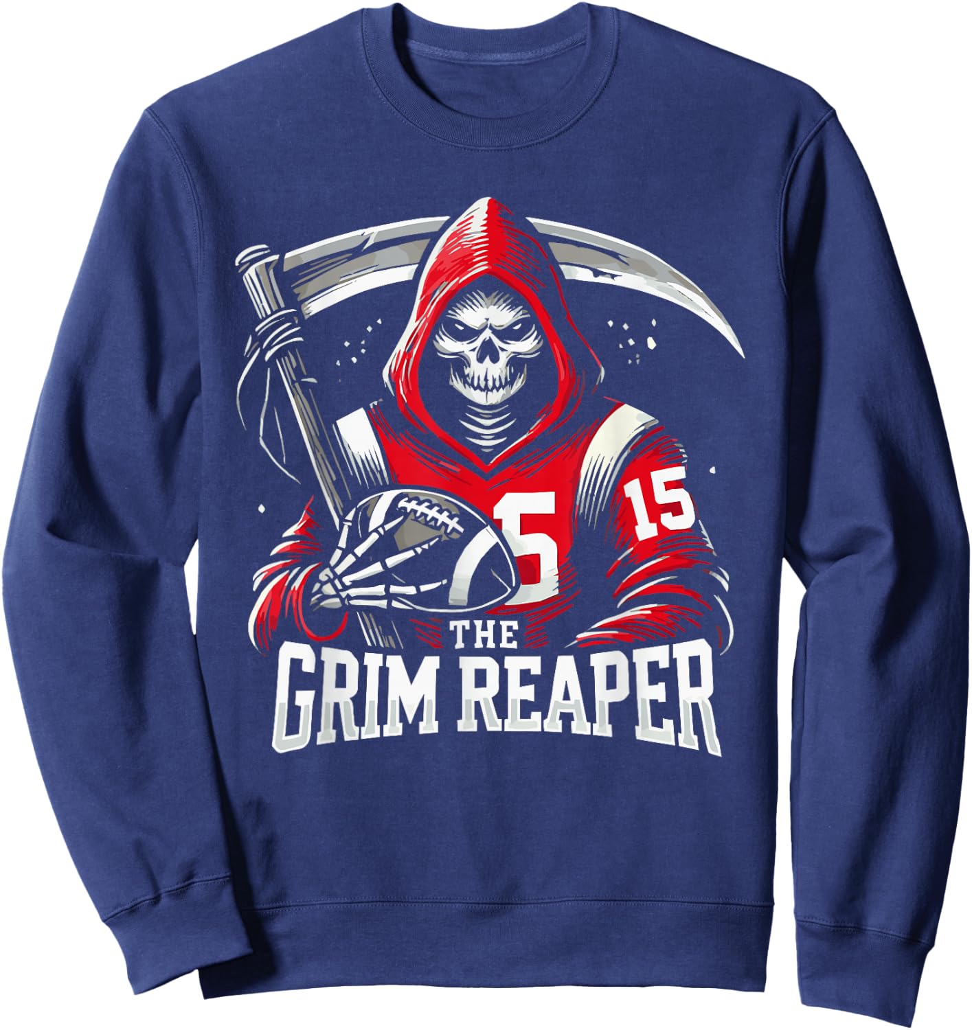 The Grim Reaper Football Player 15 Sweatshirt - Sweatshirt | Navy