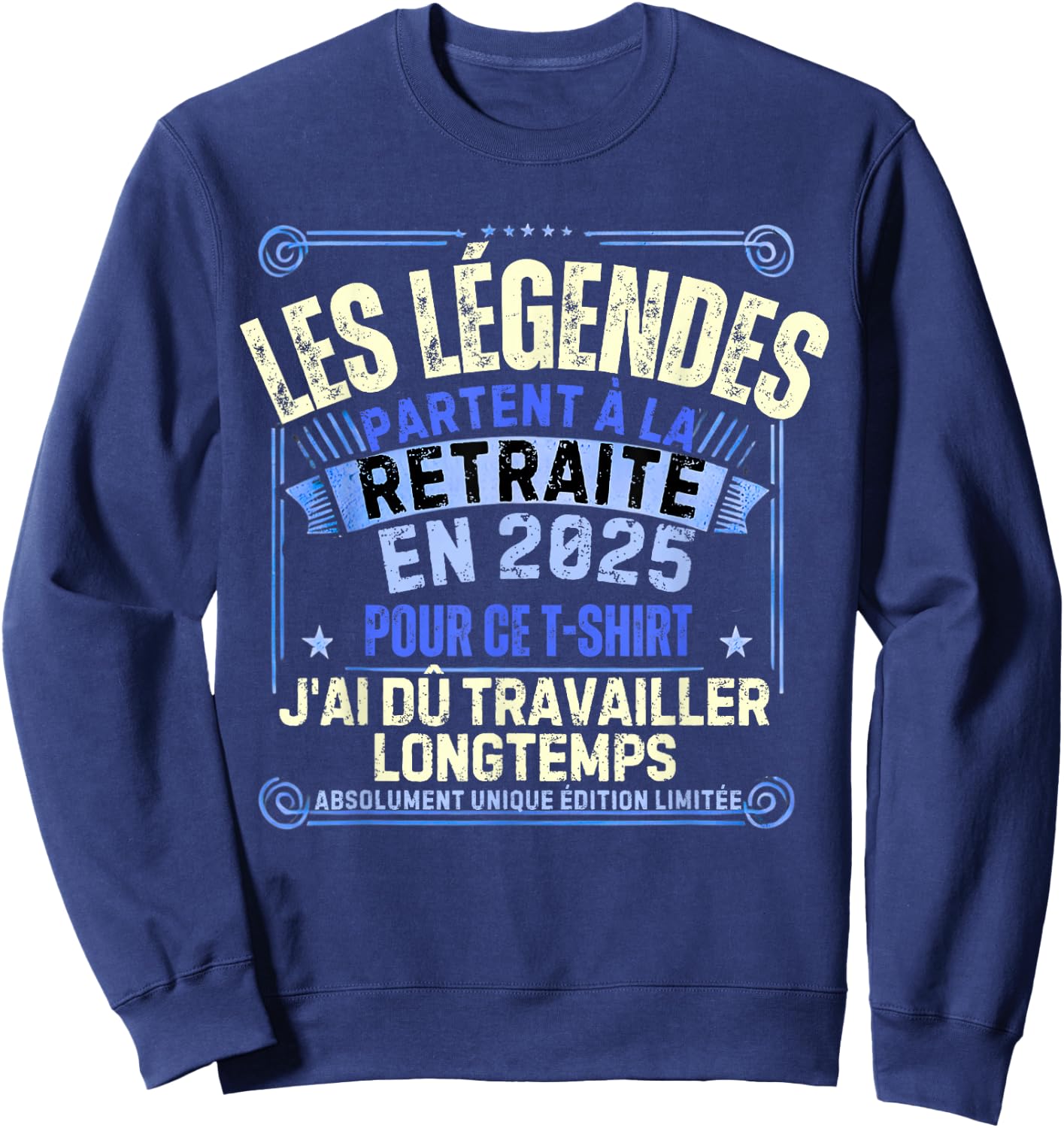 Retirement 2025 Man Retired 2025 , Black, S Sweatshirt - Sweatshirt | Navy
