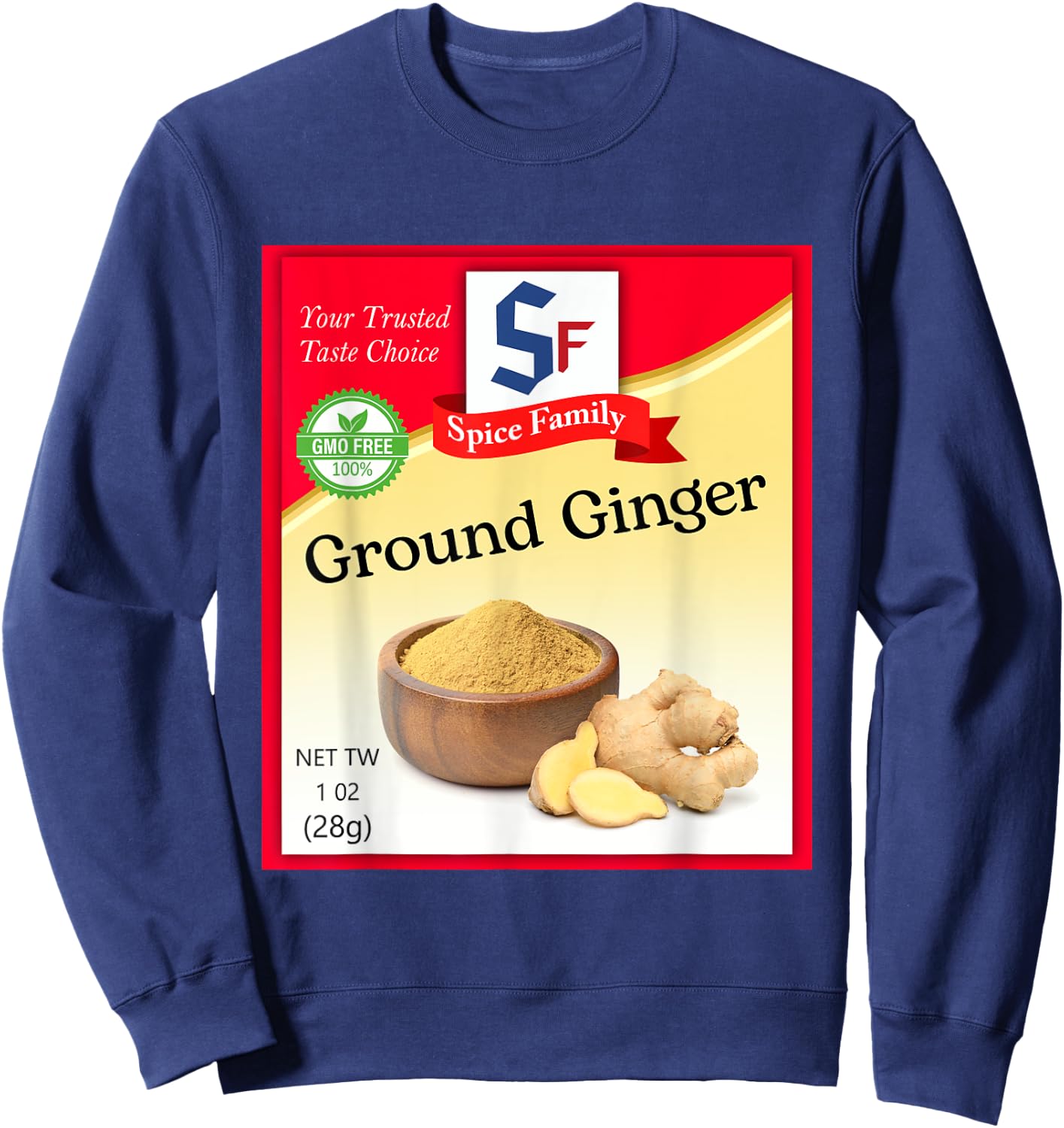 Ground Ginger Condiment Costume Holiday Spice Group Costumes Sweatshirt - Sweatshirt | Navy