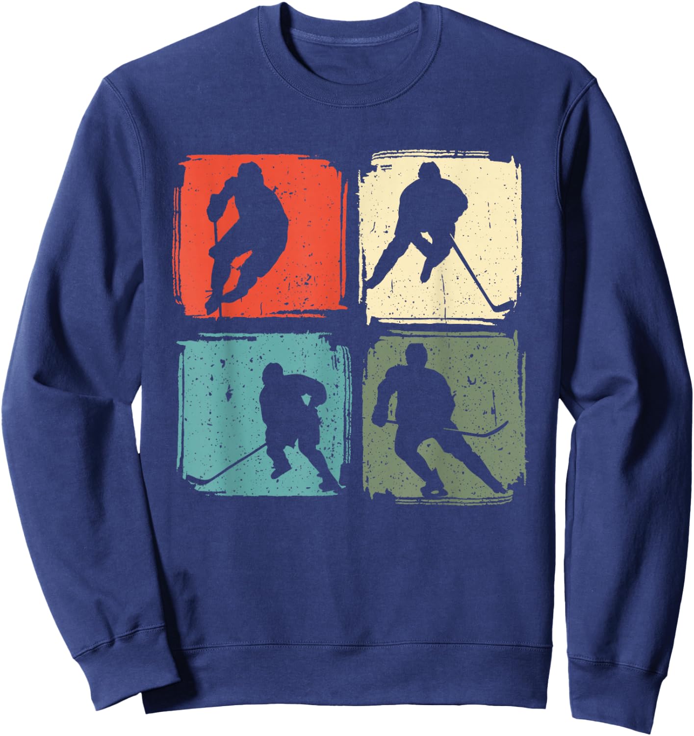 Ice Hockey Player Vintage Motif , black Sweatshirt - Sweatshirt | Navy