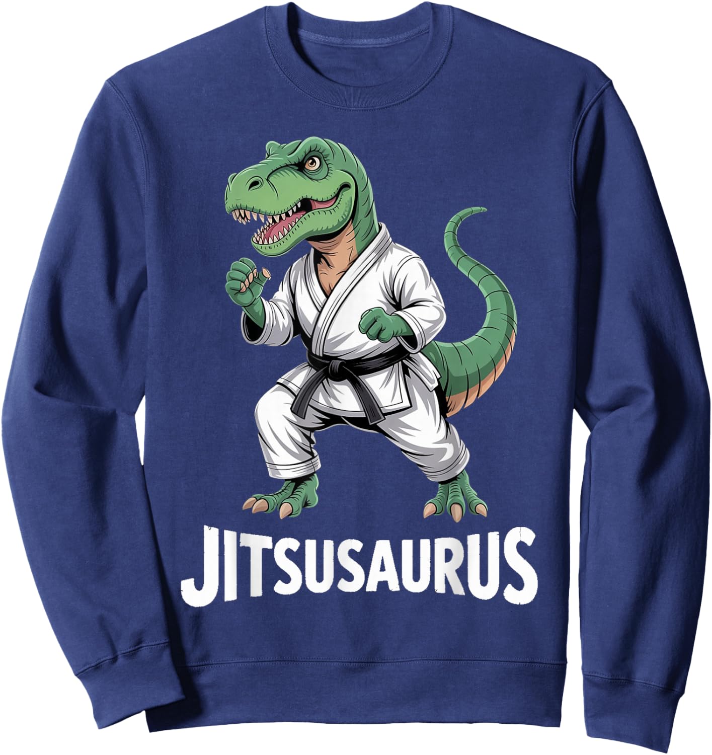 Jitsusaurus Funny BJJ Brazilian Jiu Jitsu Trex Kids Boys Sweatshirt - Sweatshirt | Navy