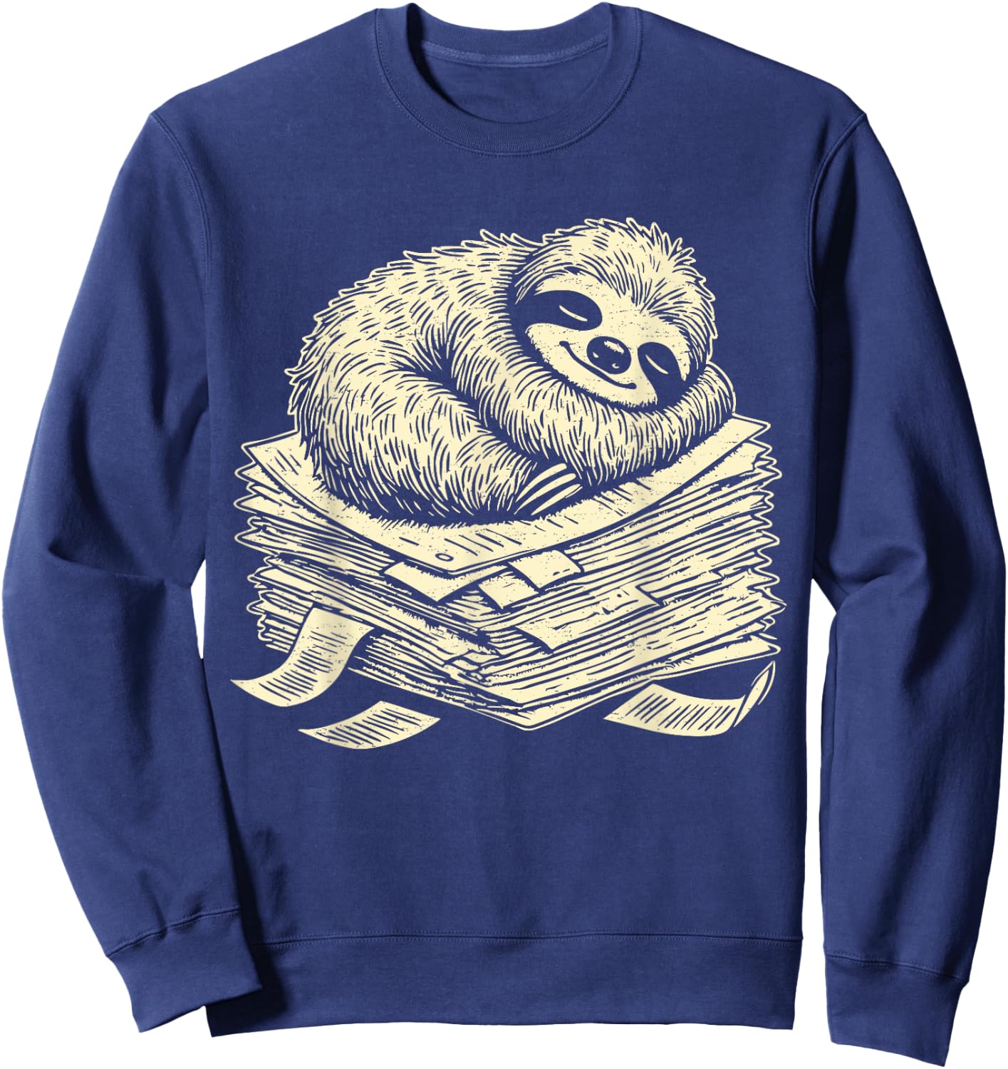 Papier humoristique paresseux pour enseignant, étudiant, amoureux des paresseux Sweatshirt - Sweatshirt | Navy