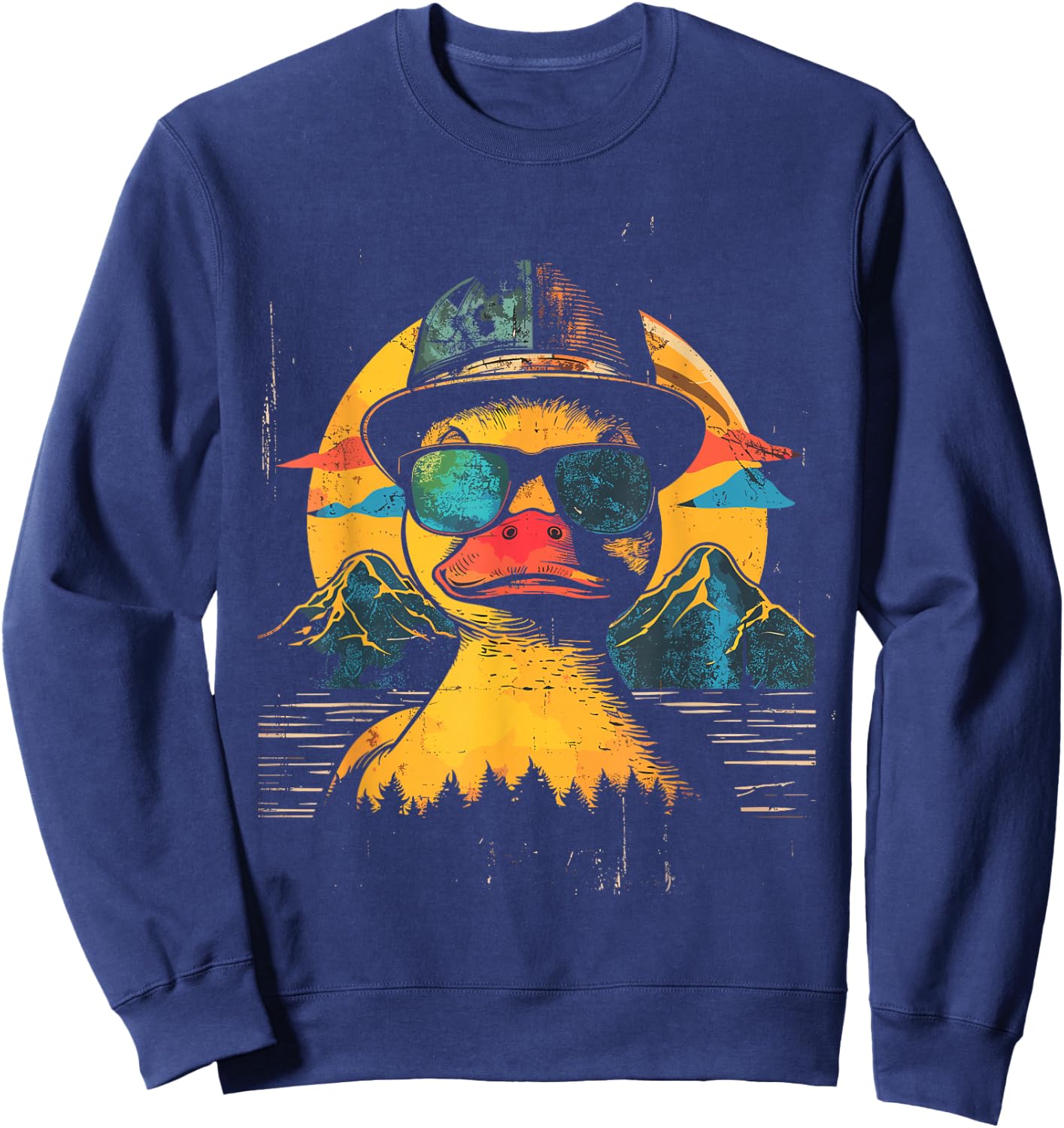 Rubber Duck Vintage Rubber Duckie Retro Sweatshirt - Sweatshirt | Navy