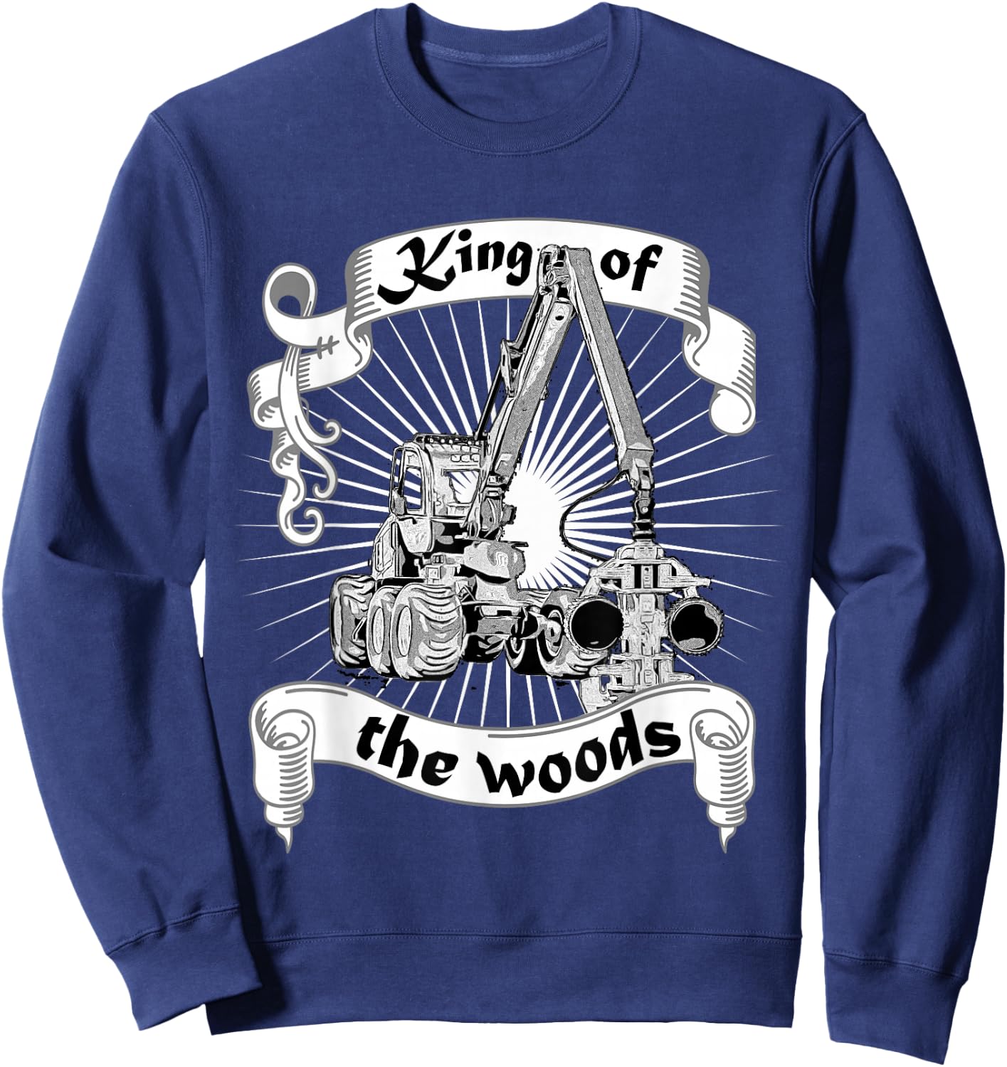King of the Woods Förster Holzfäller Waldarbeiter Harvester , black Sweatshirt - Sweatshirt | Navy