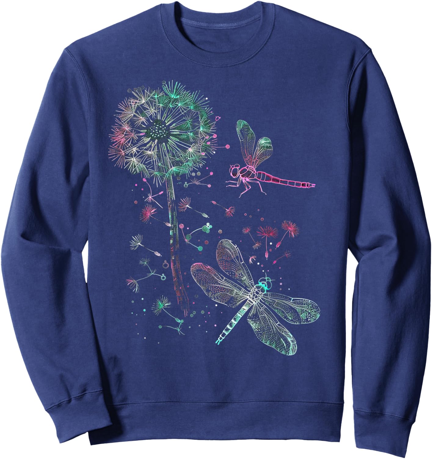 Dandelion Puff Ball with Dragonfly Sweatshirt - Sweatshirt | Navy