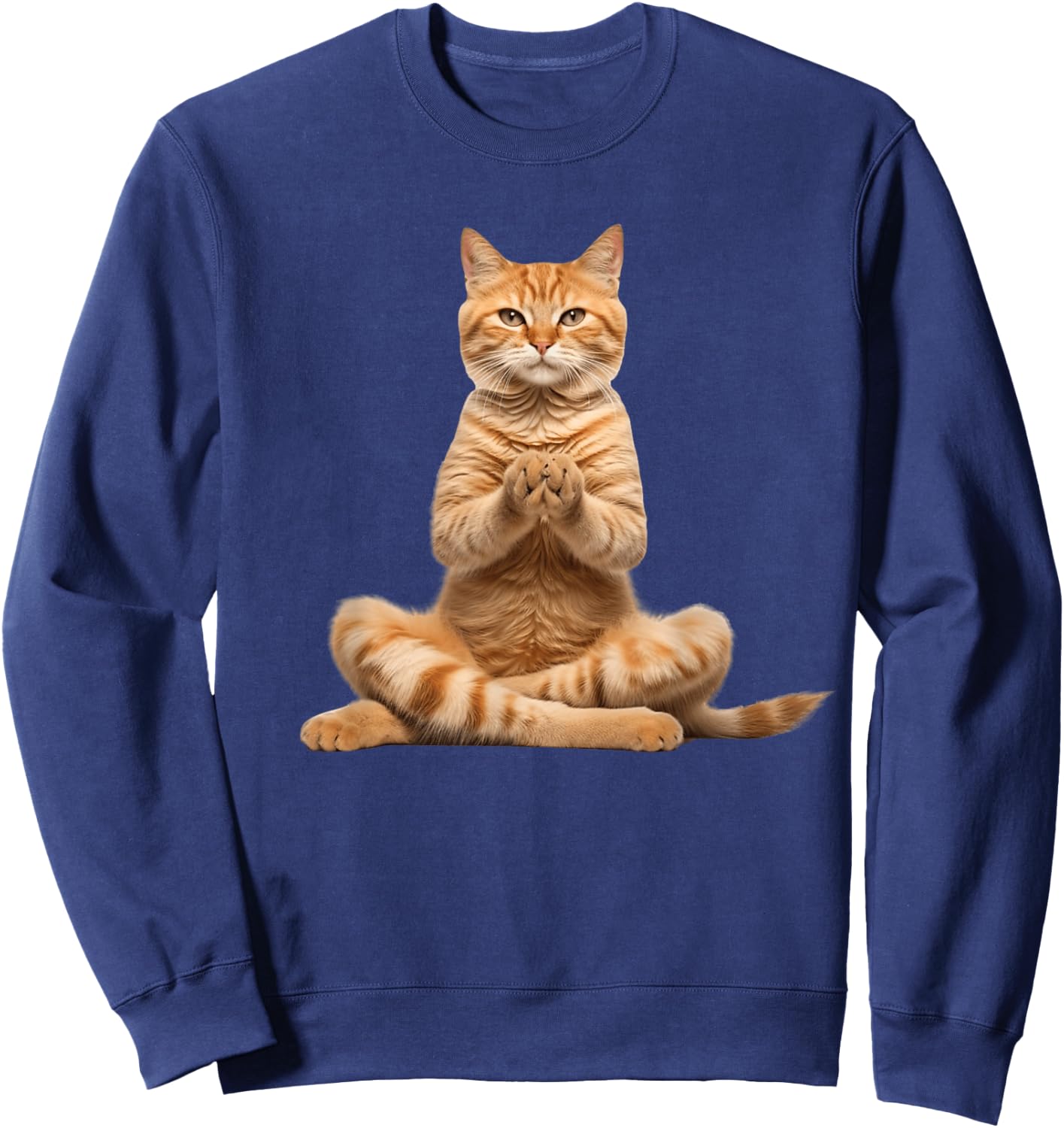Funny Cat Doing Yoga for Lover Cats Kitty Kitten Owner Sweatshirt - Sweatshirt | Navy