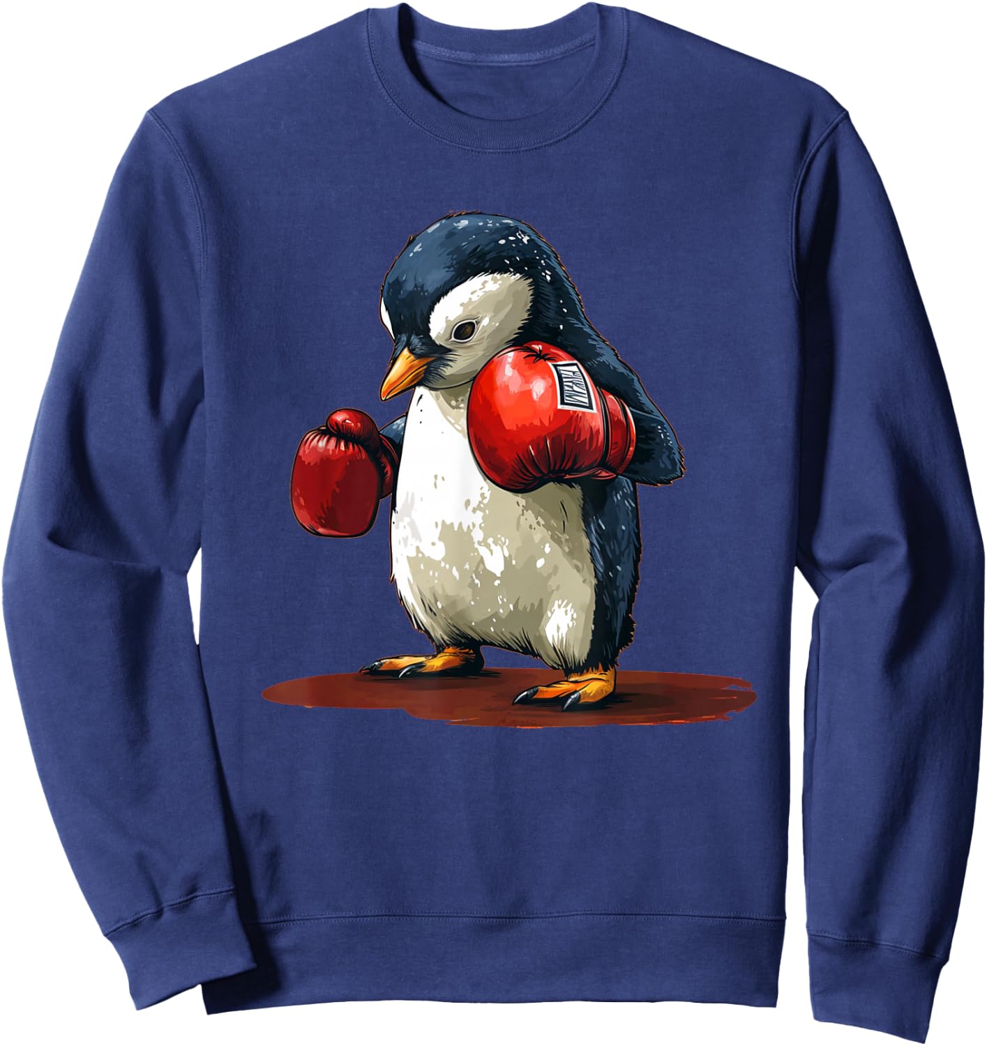 Cute Baby Penguin Loves Sports and Boxing with Gloves Sweatshirt - Sweatshirt | Navy