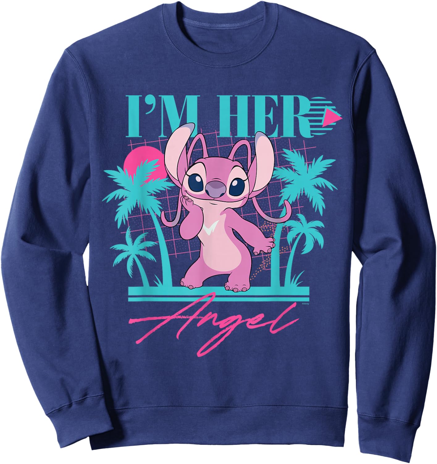 Disney Stitch Retro ’90s Couples Matching I’m Her Angel Sweatshirt - Sweatshirt | Navy