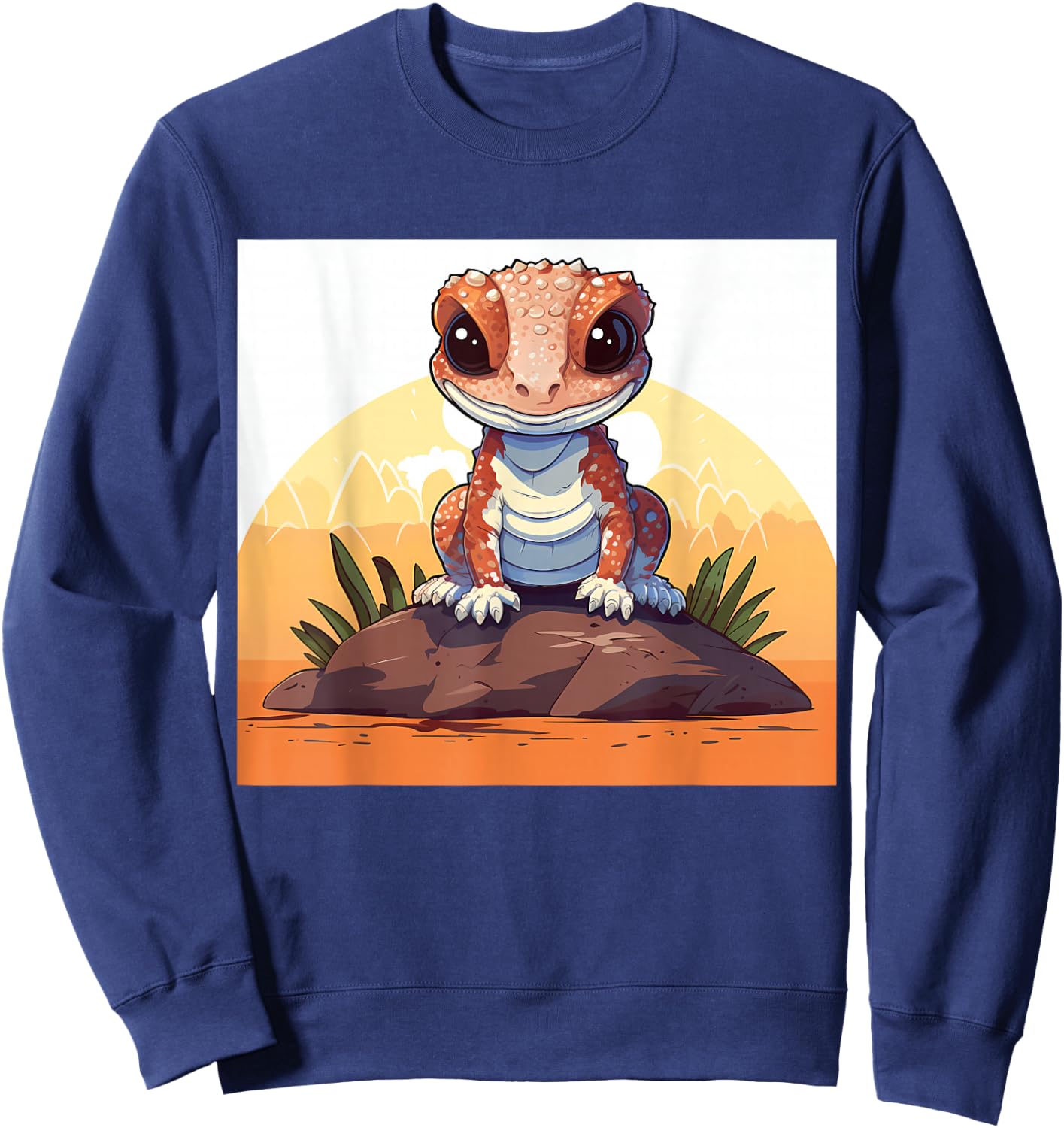 Retro Style African Fat-tailed Gecko Sweatshirt - Sweatshirt | Navy