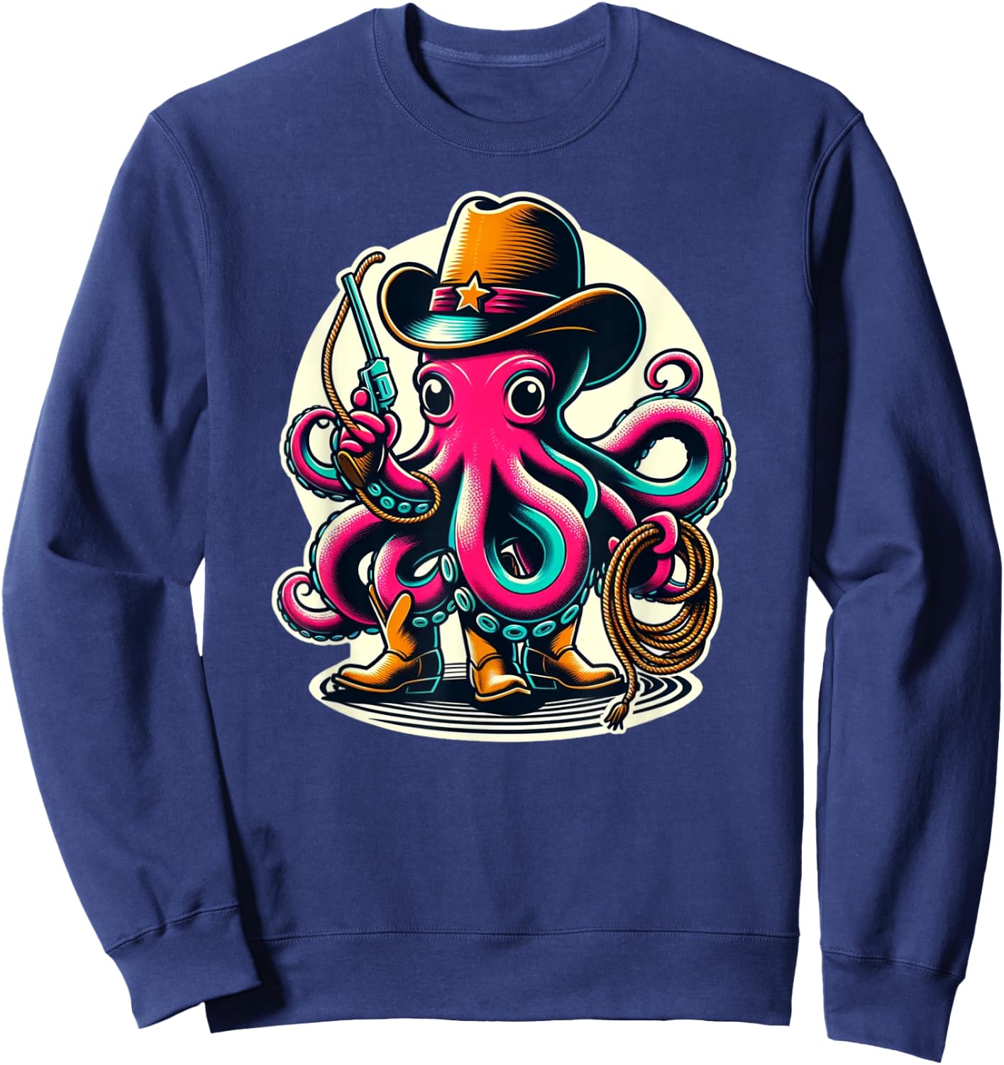 Cowboy Octopus Wild West Adventure Sweatshirt - Sweatshirt | Navy
