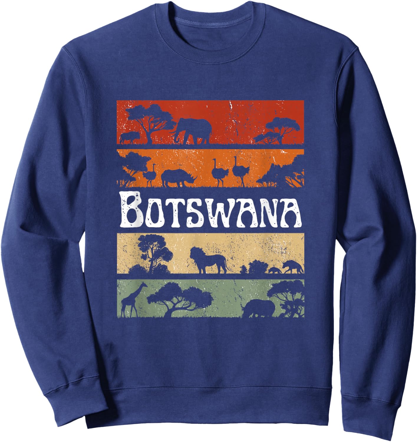 Retro Africa Botswana Safari Travel Botswana Tour Sweatshirt - Sweatshirt | Navy