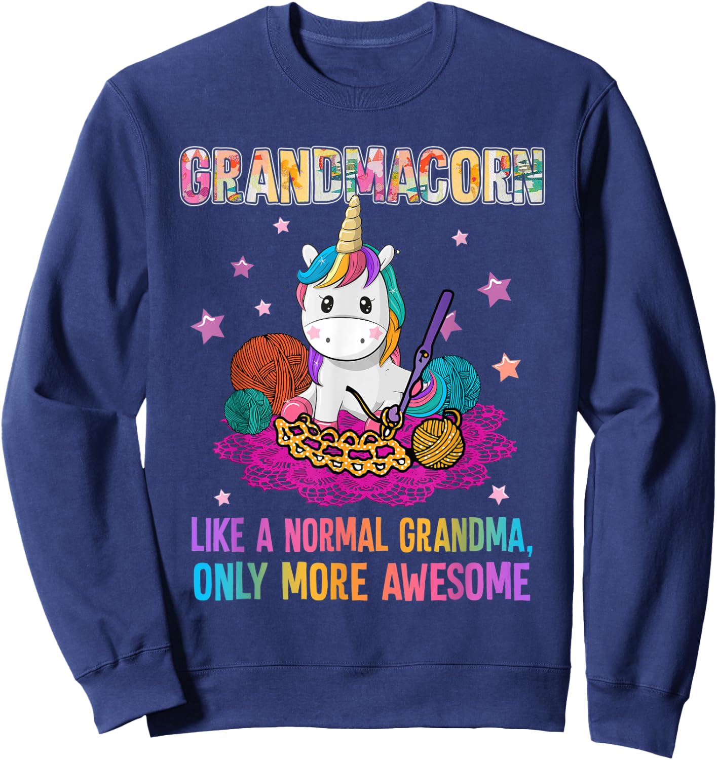 Grandmacorn like a normal oma only more awesome Sweatshirt - Sweatshirt | Navy