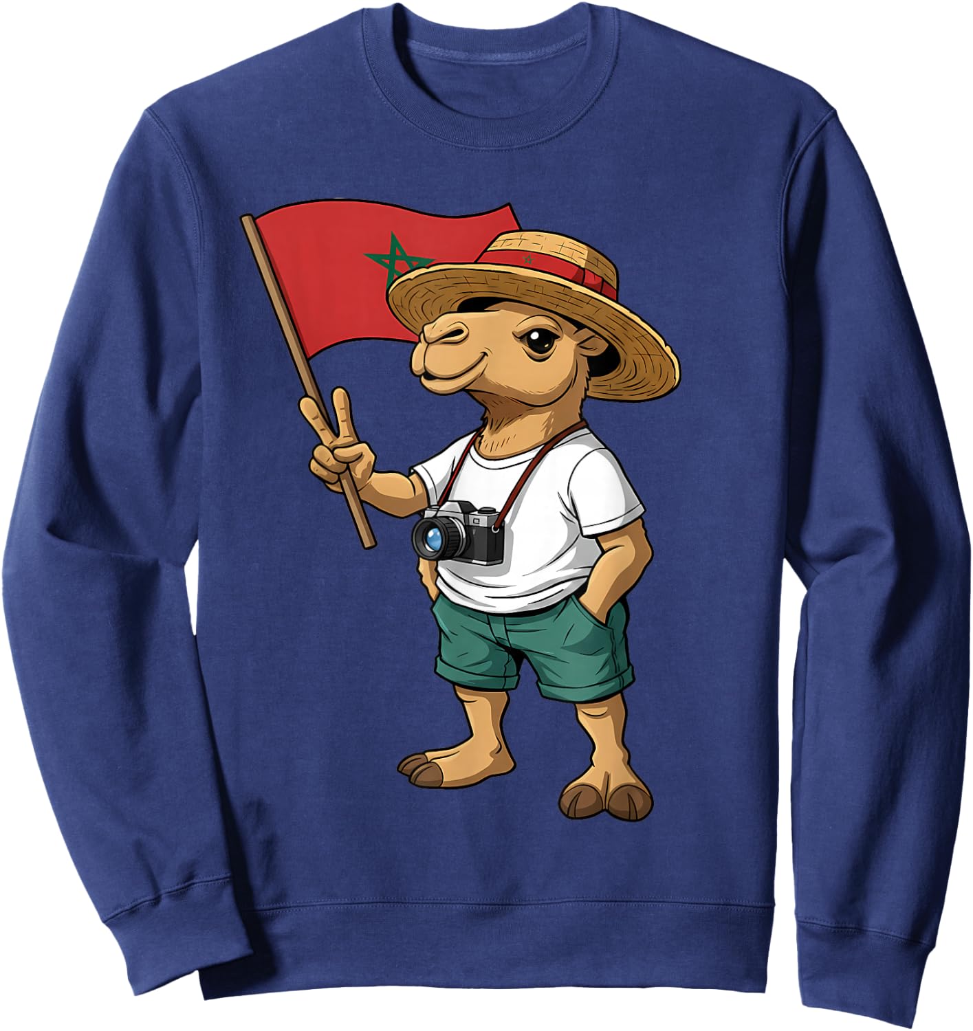 Morocco Flag Moroccan Pride Sweatshirt - Sweatshirt | Navy
