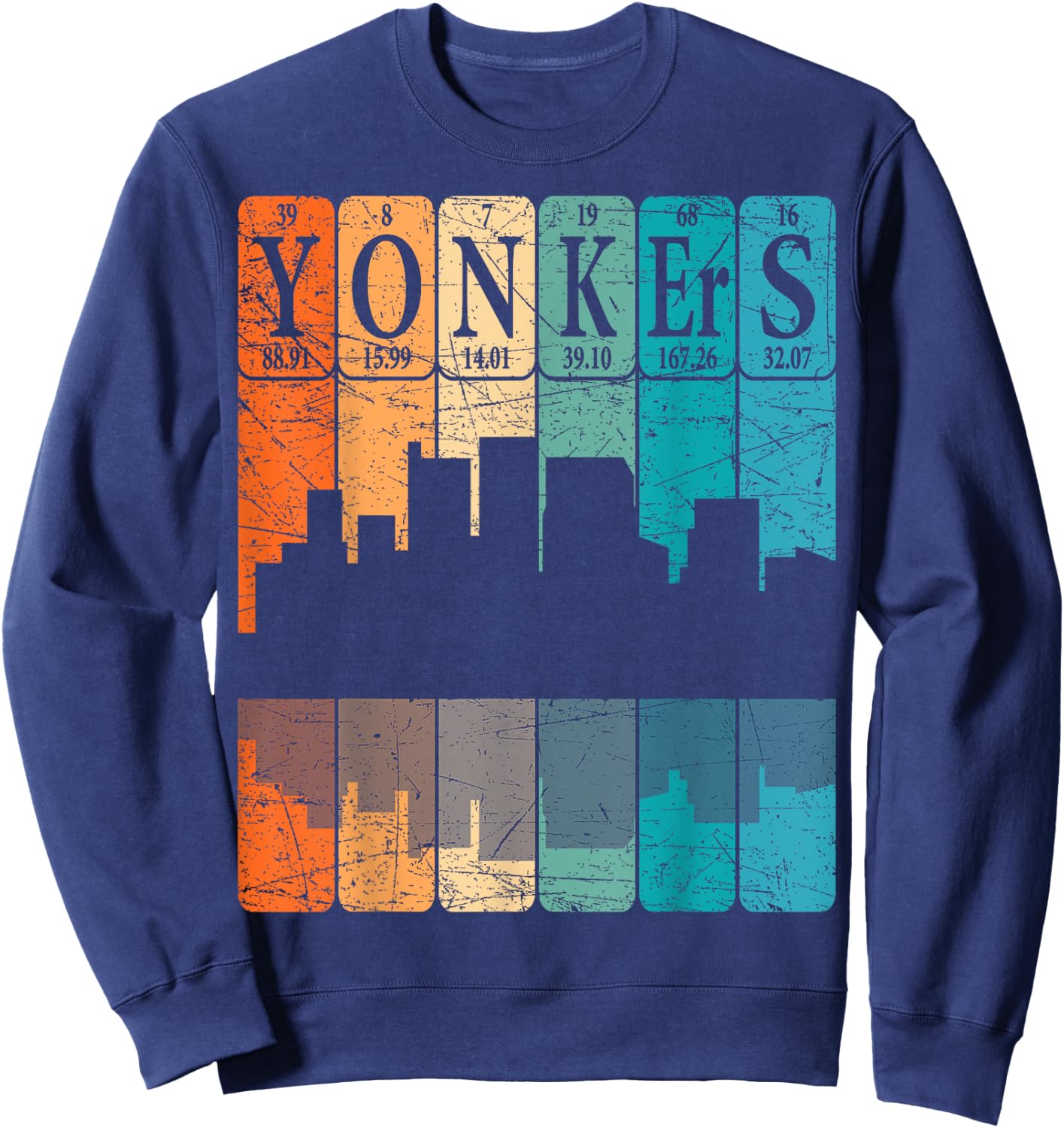 Yonkers Periodic Table Elements Yonkers New York Retro Sweatshirt - Sweatshirt | Navy