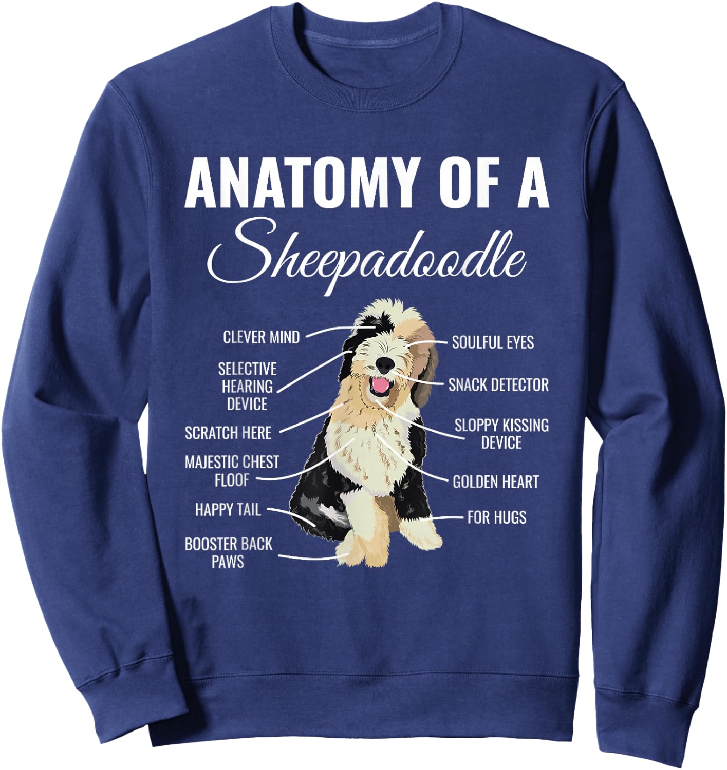 Sheepadoodle Doodle Dog Sweatshirt - Sweatshirt | Navy
