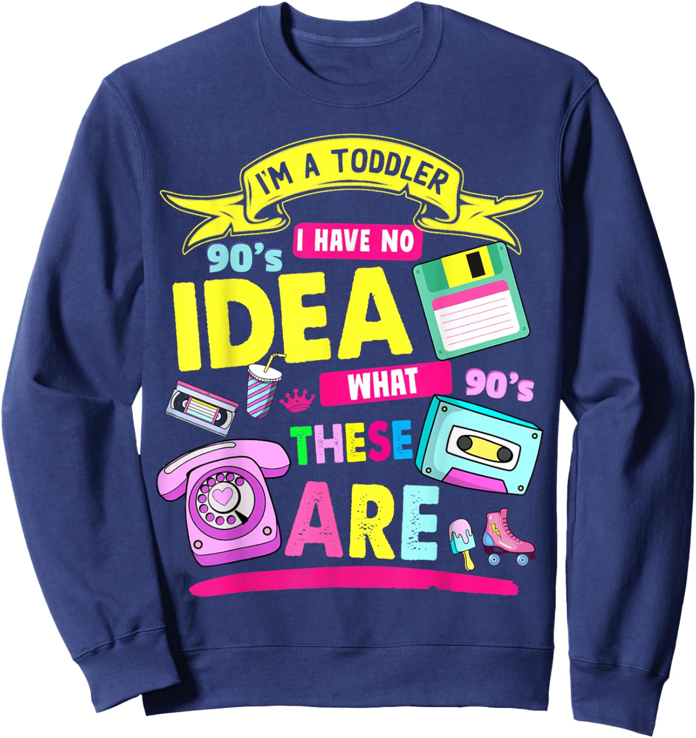 90s Outfit Ideas for Toddlers & 90s Theme Children 90s Nostalgia , black Sweatshirt - Sweatshirt | Navy