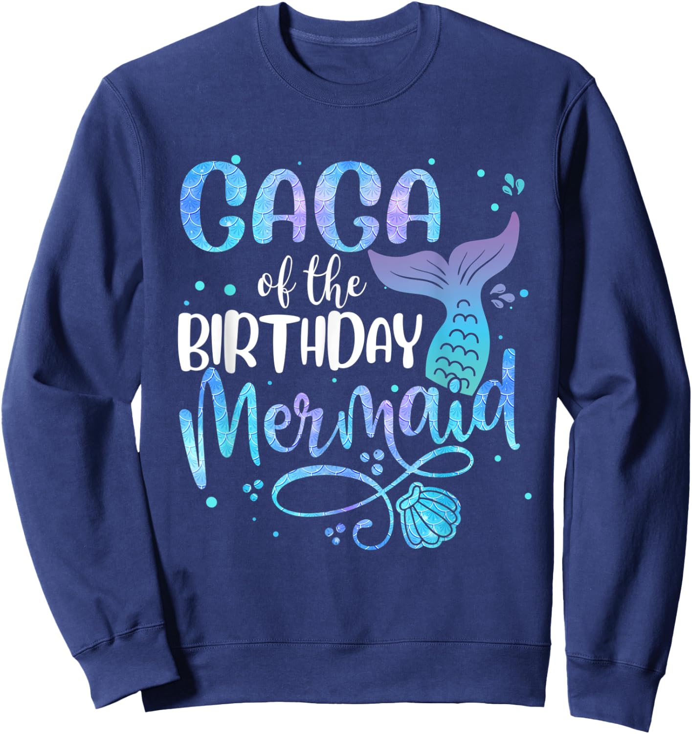 Gaga Of The Birthday Mermaid Family Matching Party Squad Sweatshirt - Sweatshirt | Navy