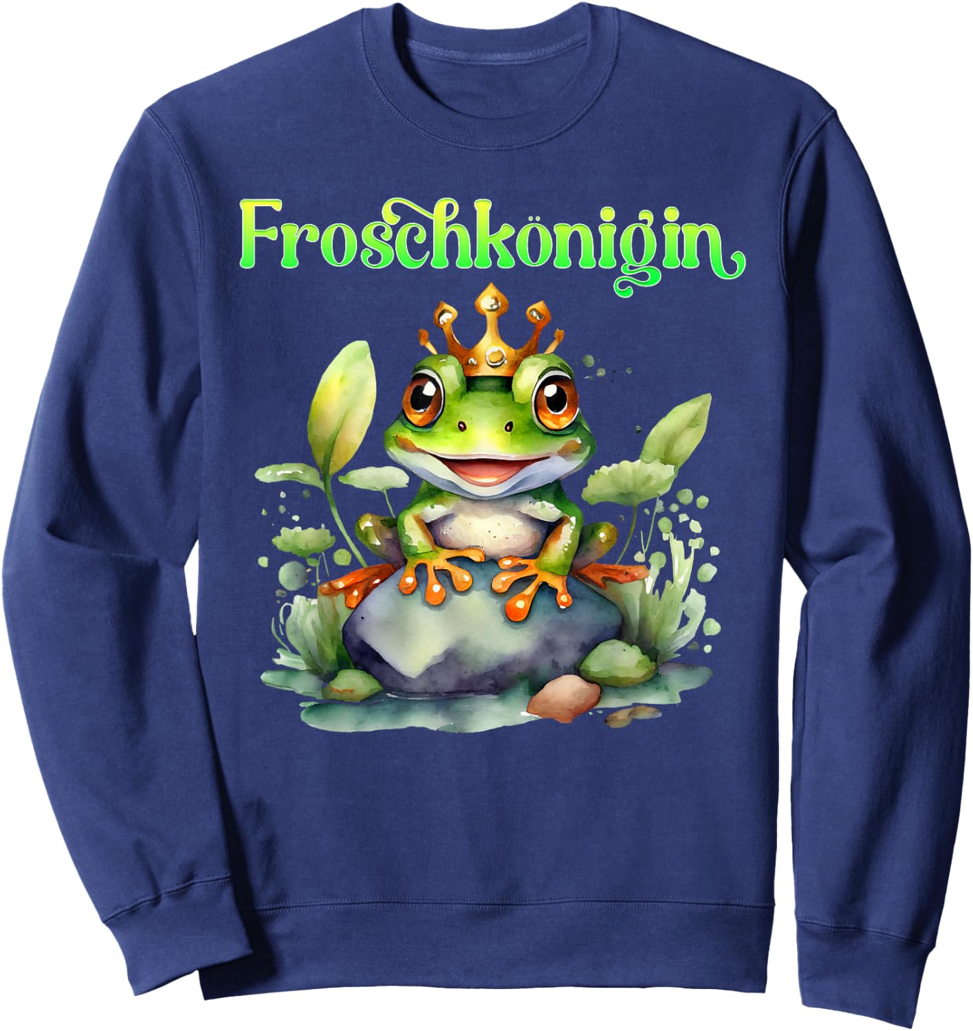 Frog Costume Frog Queen Funny Carnival Women's , black Sweatshirt - Sweatshirt | Navy