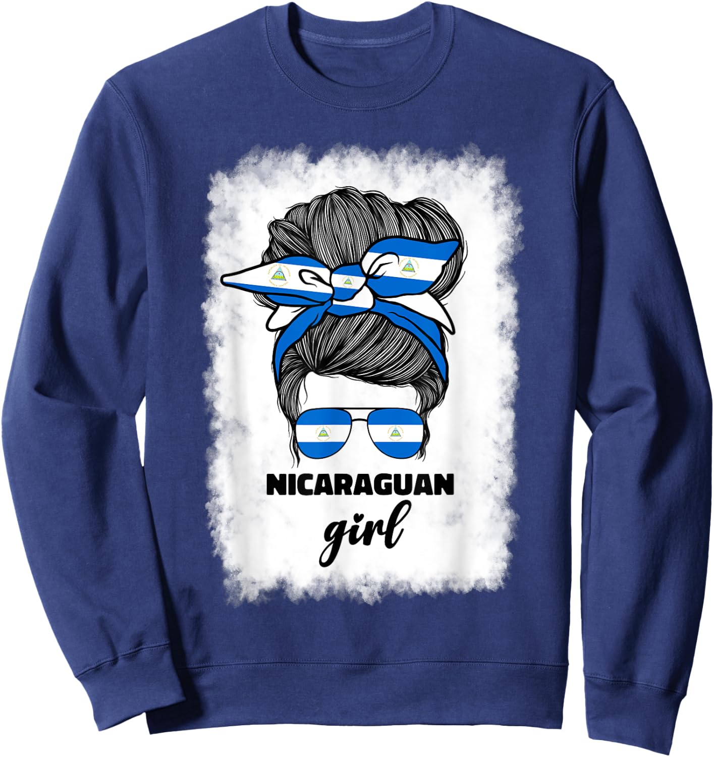 Nicaraguan Girl Girls Nicaragua Flag Nicaraguense Sweatshirt - Sweatshirt | Navy