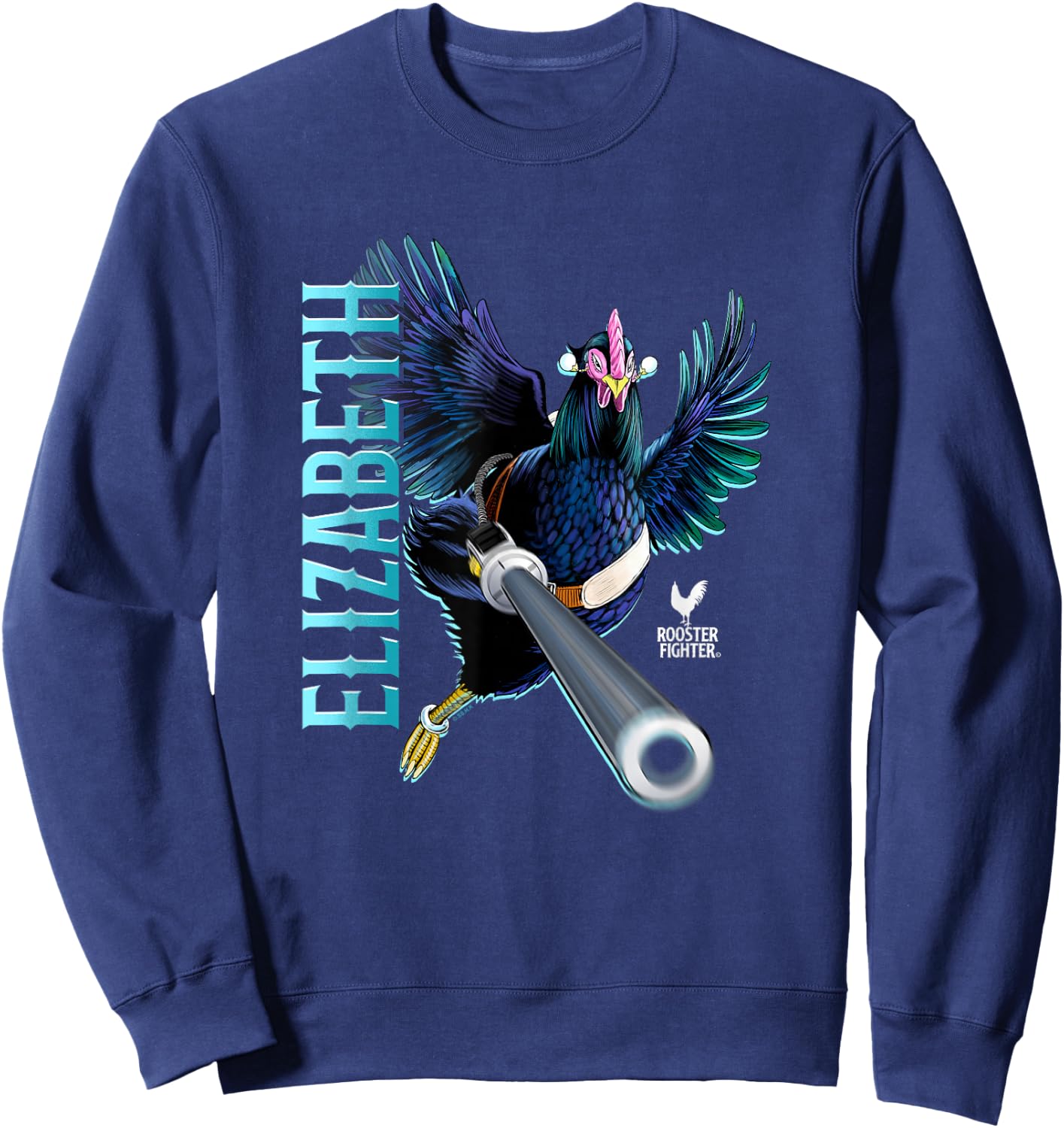 Rooster Fighter Elizabeth Battle Ready Attack Sweatshirt - Sweatshirt | Navy