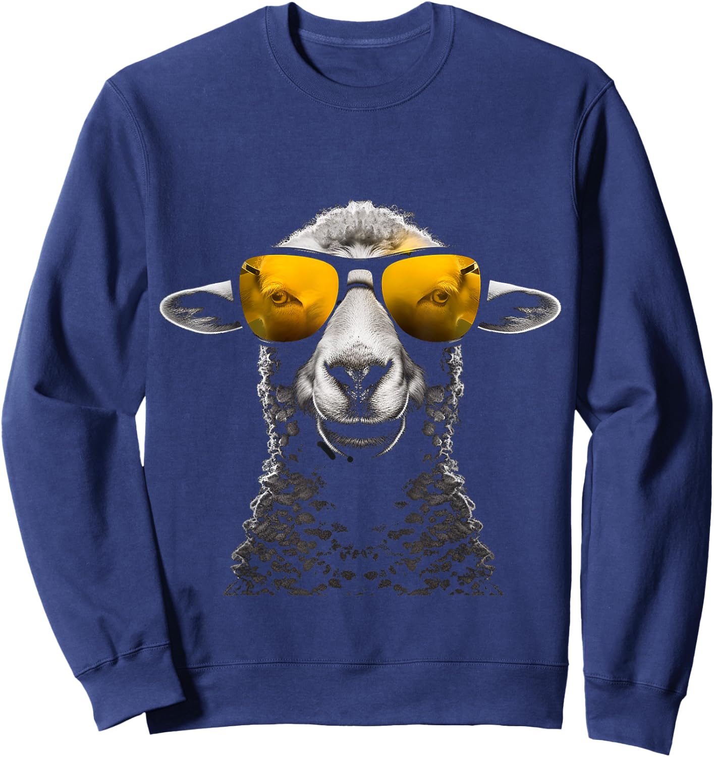 Schaf Sonnenbrille Kunst Tier Illustration Grafik Schaf Sweatshirt - Sweatshirt | Navy