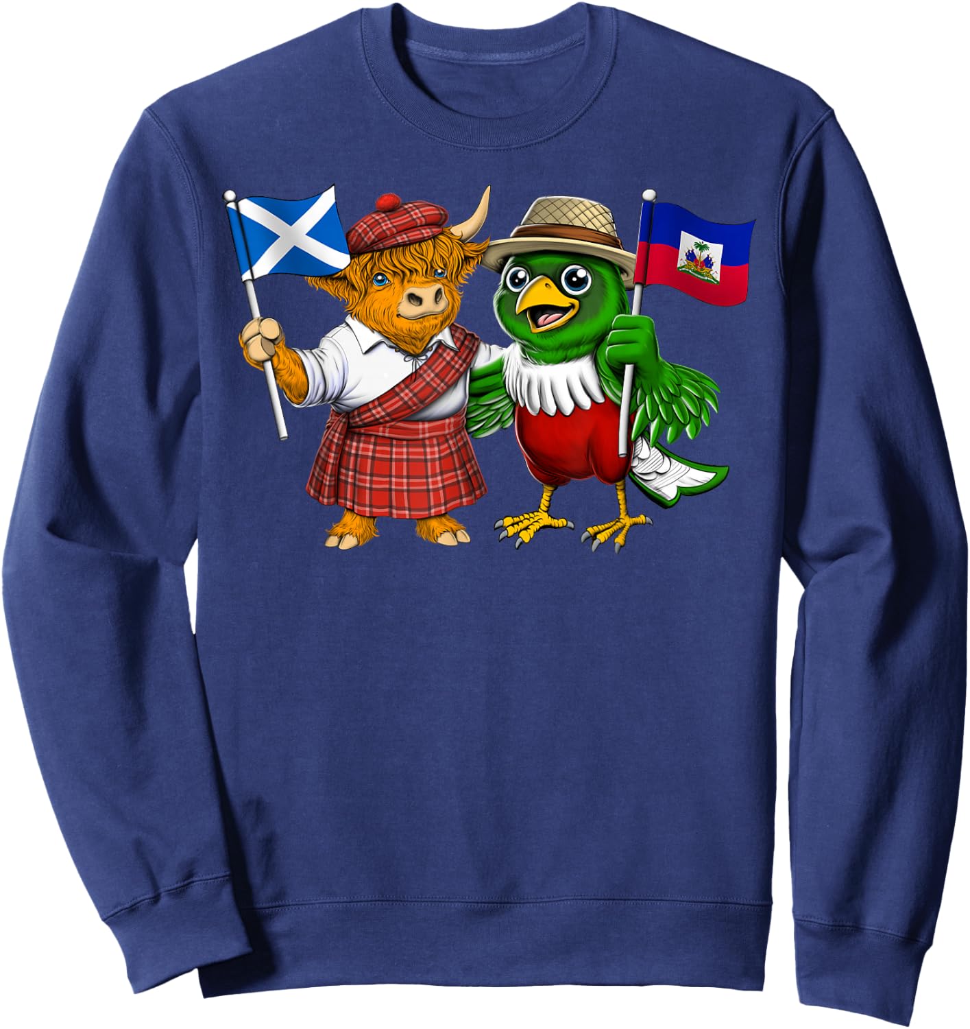 Scotland Haiti Flag Scottish Roots Proud Haitian Heritage Sweatshirt - Sweatshirt | Navy