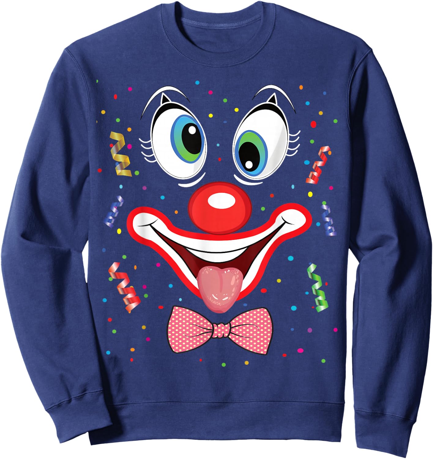 Carnival Costume Fancy Dress Costume Funny Clown Confetti , black Sweatshirt - Sweatshirt | Navy