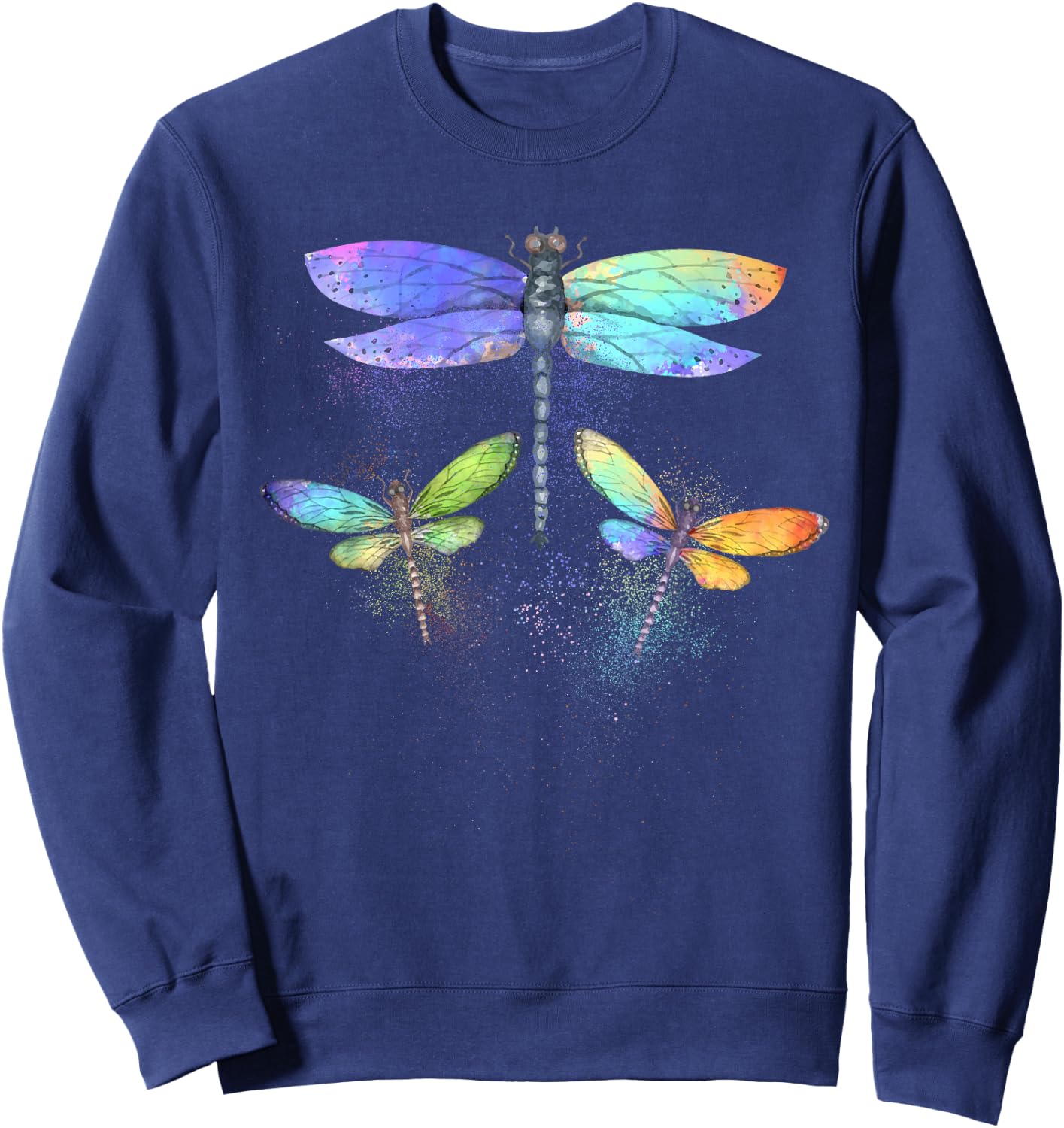 Cool Dragonfly Art Women Dragonfly Lovers Entomology Sweatshirt - Sweatshirt | Navy