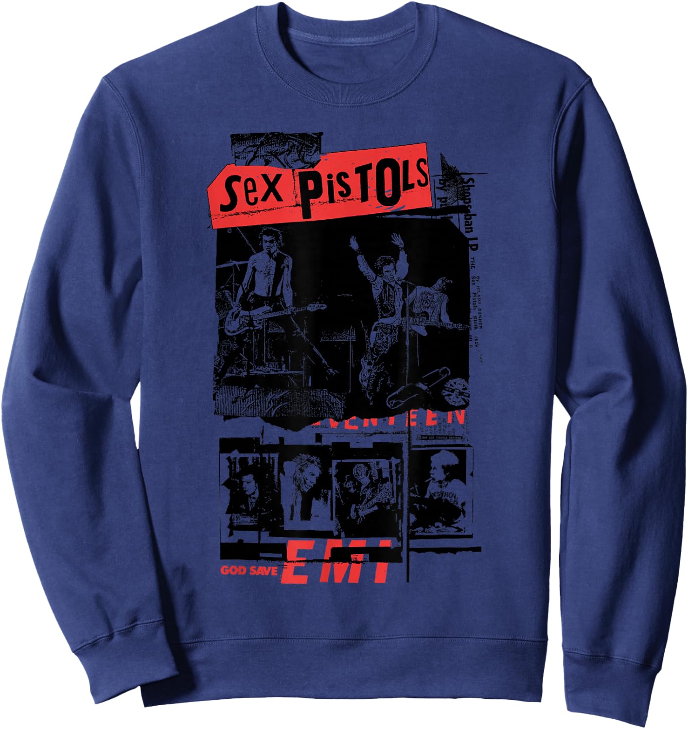 Sex Pistols Official Classic Photo Collage Sweatshirt - Sweatshirt | Navy
