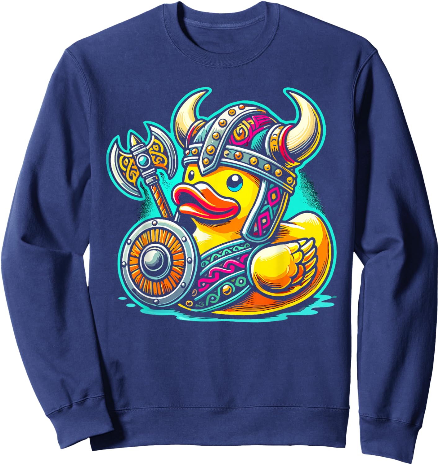 Rubber Duck Viking Bath Toy Rubber Duckie Duck Lover Sweatshirt - Sweatshirt | Navy