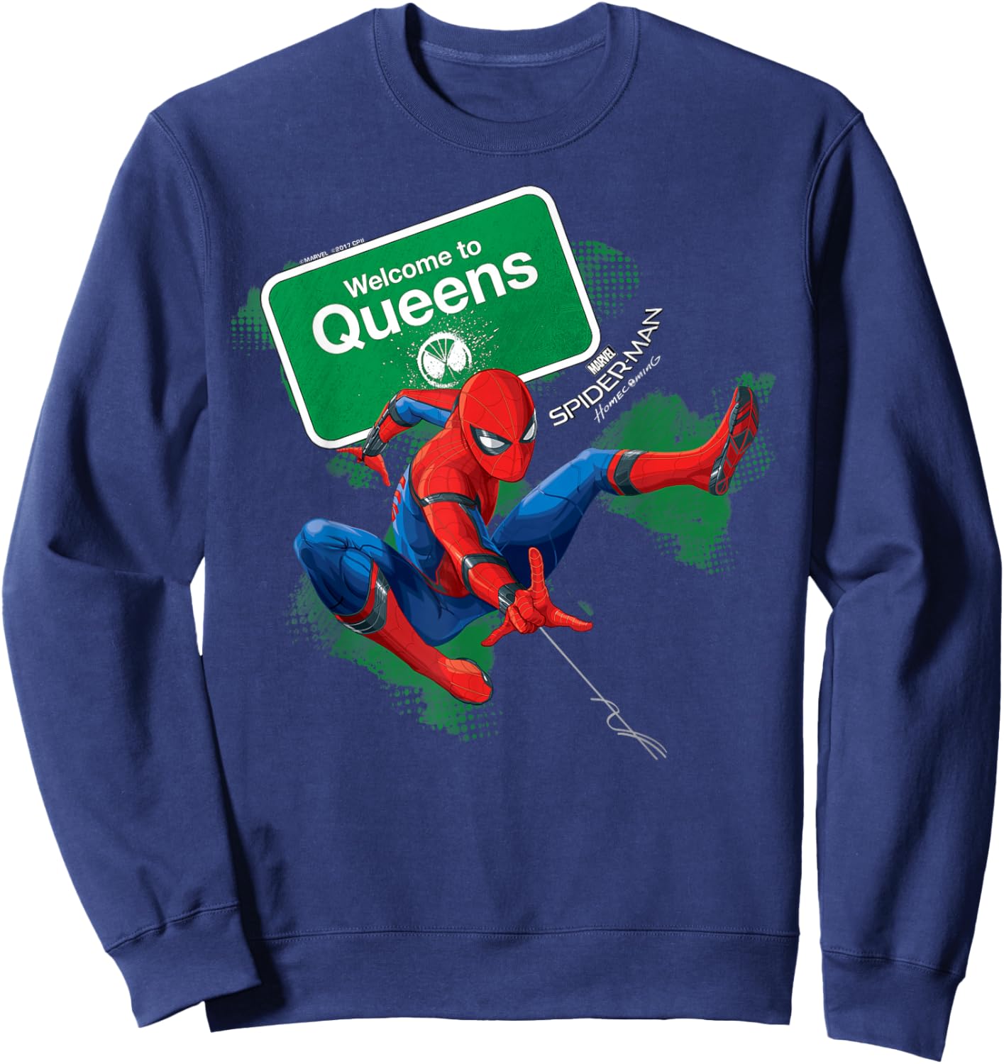 Marvel Spider-Man Homecoming Entering Queens Graphic Sweatshirt - Sweatshirt | Navy