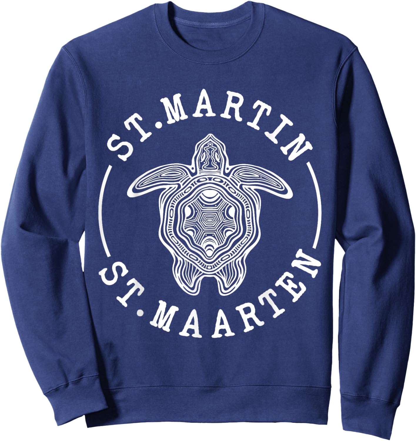 St. Martin St Maarten Turtle Caribbean Beach Vacation Sweatshirt - Sweatshirt | Navy