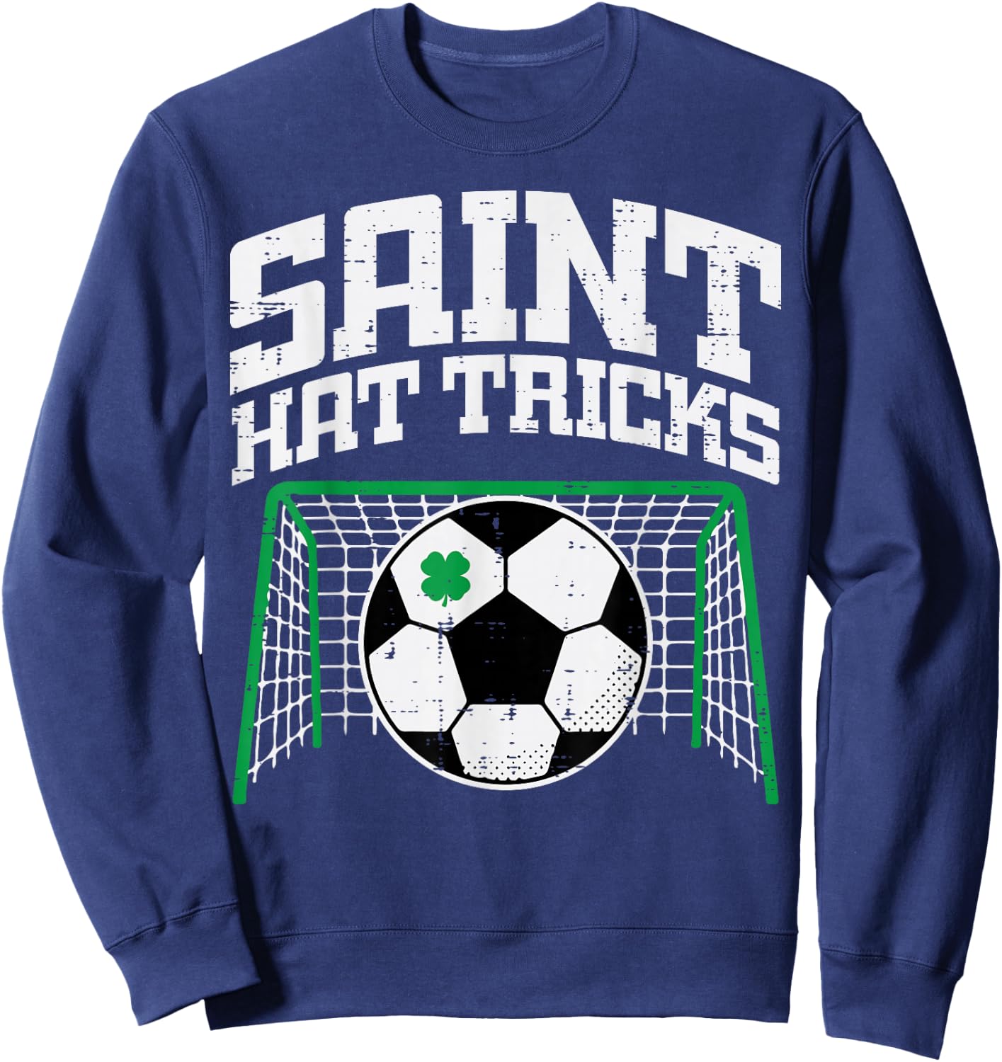 St Patricks Day Soccer Saint Hat Tricks Pattys Men Boys Kids Sweatshirt - Sweatshirt | Navy