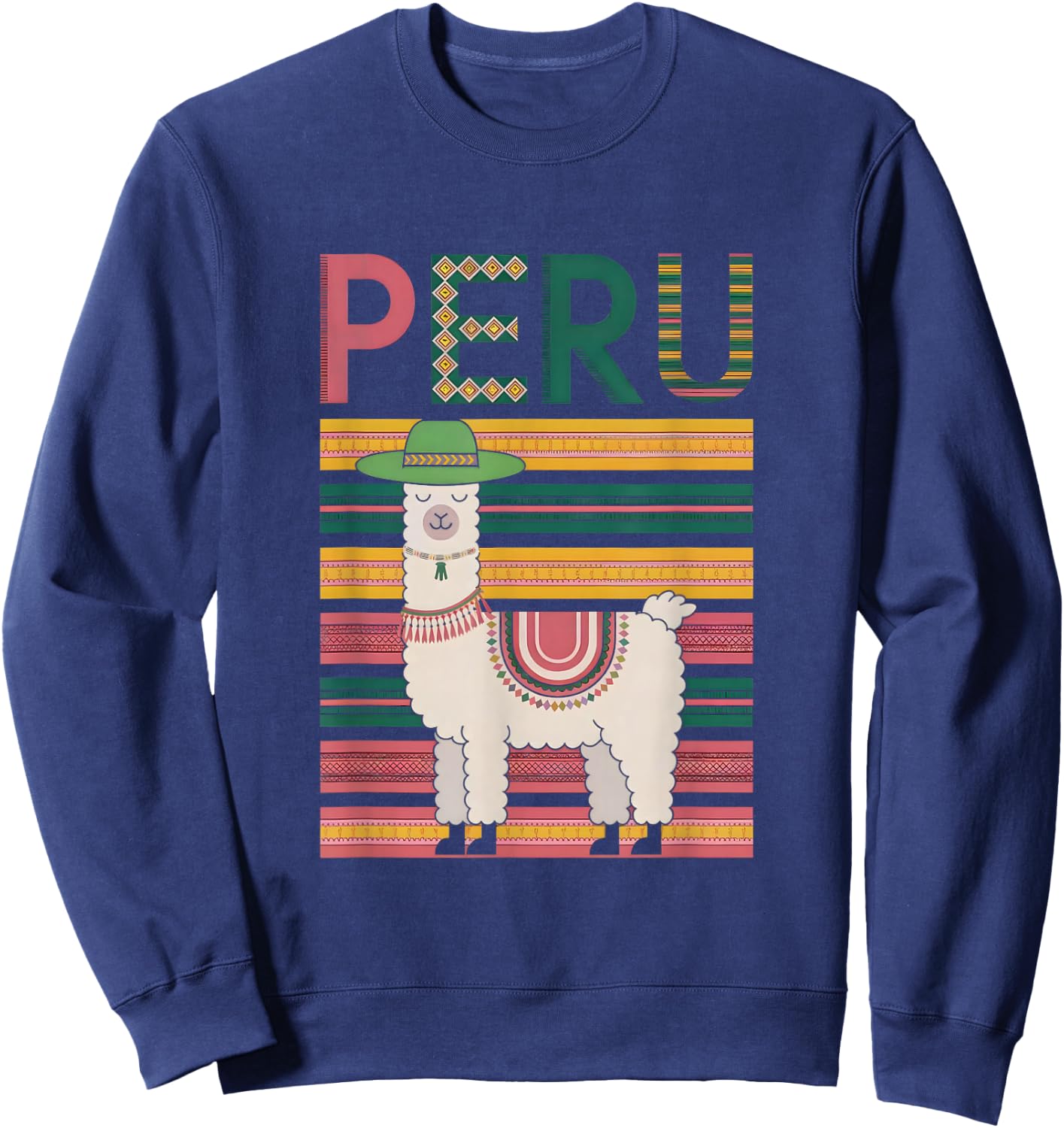 Lovely Peruvian Llama from Peru - Fun Design from Peru Sweatshirt - Sweatshirt | Navy