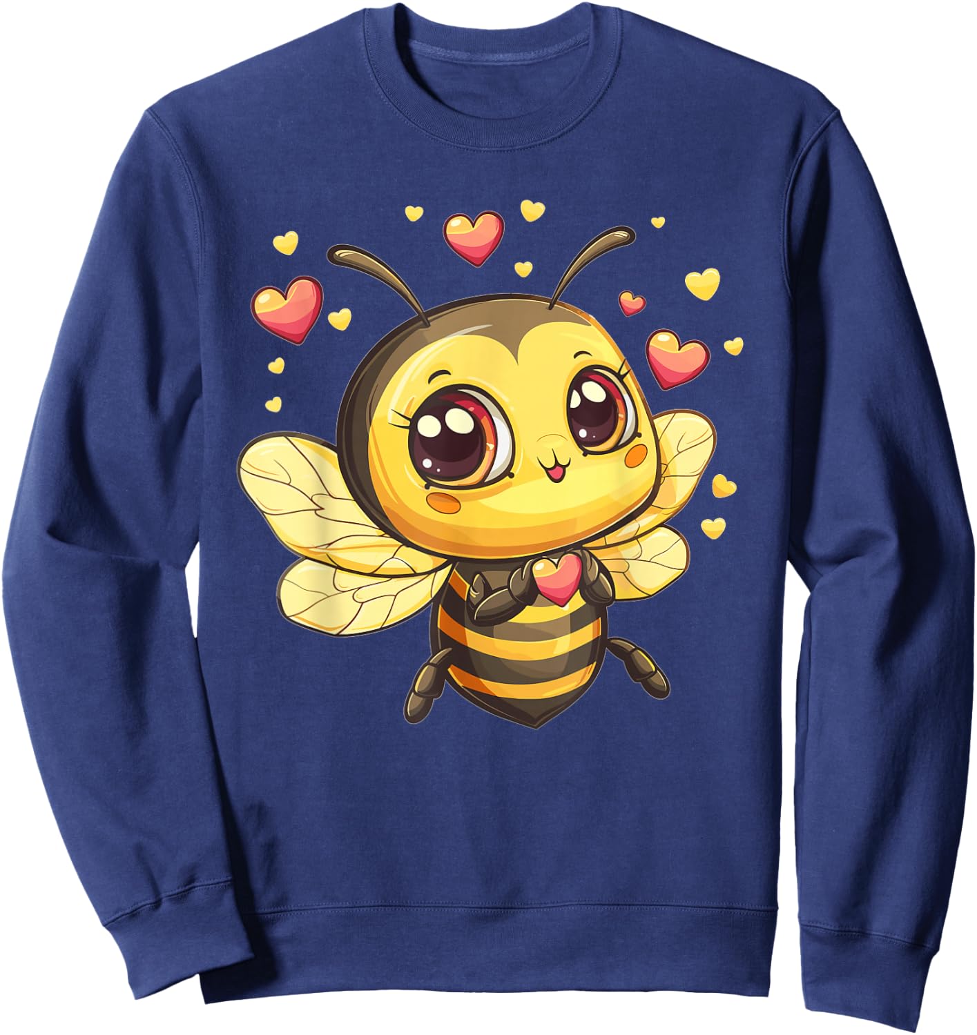 Cute Bee With Hearts I Kids Bee Sweatshirt - Sweatshirt | Navy