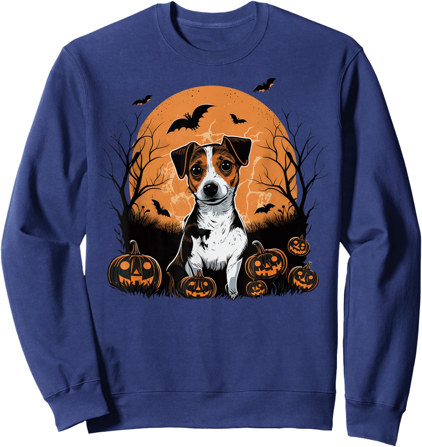 Pumpkin Jack Russell Terrier Halloween costume Sweatshirt - Sweatshirt | Navy