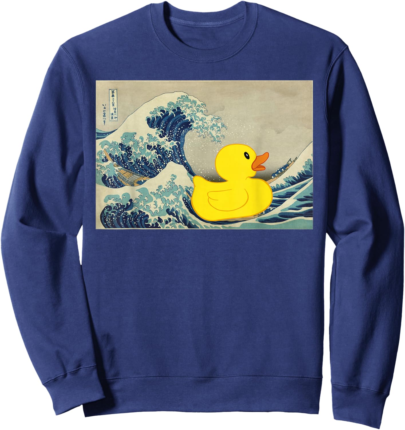 Rubber Duck on The Great Wave off Kanagawa Sweatshirt - Sweatshirt | Navy
